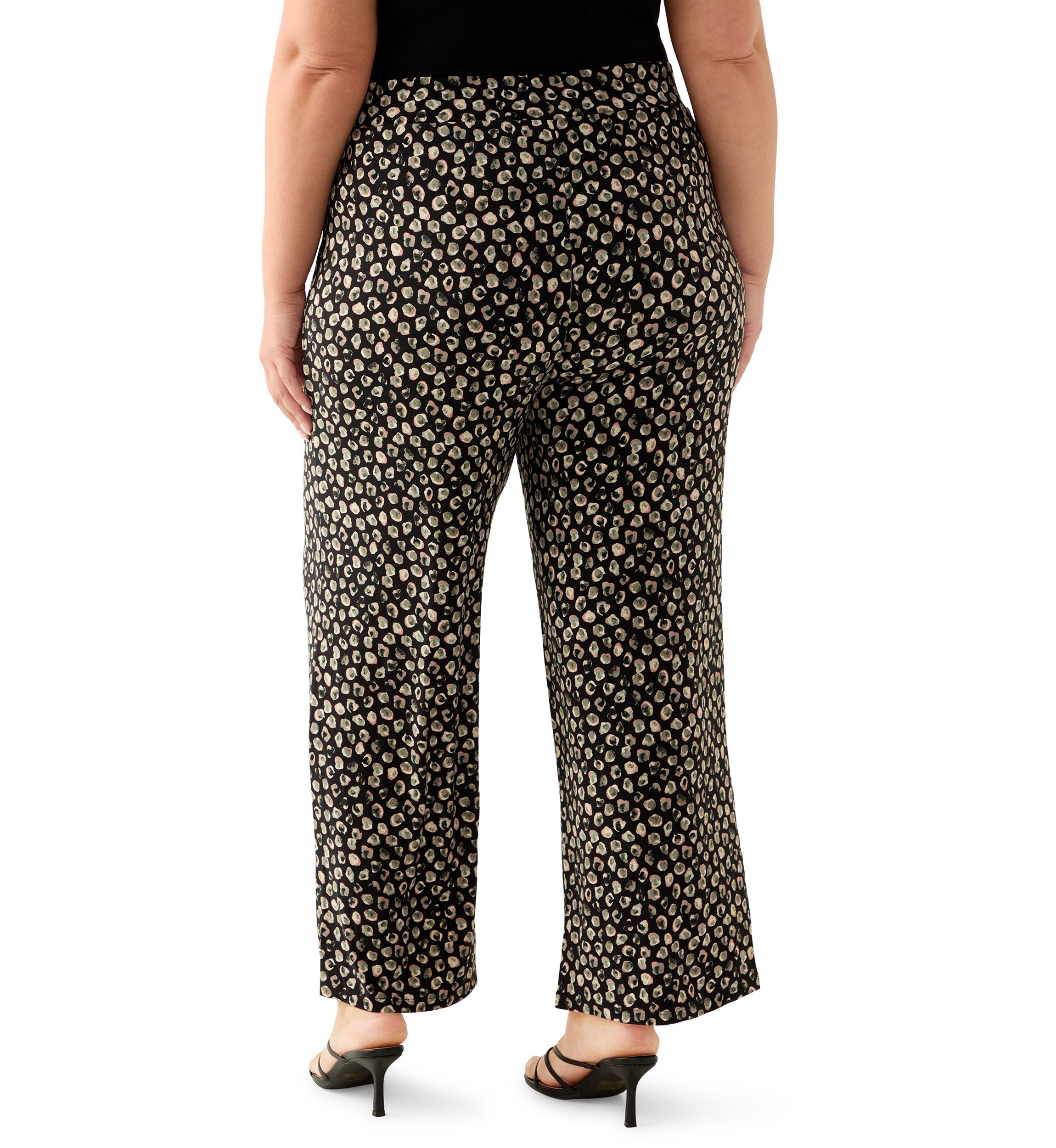 Plus Size Pull On Knit Ankle Pants