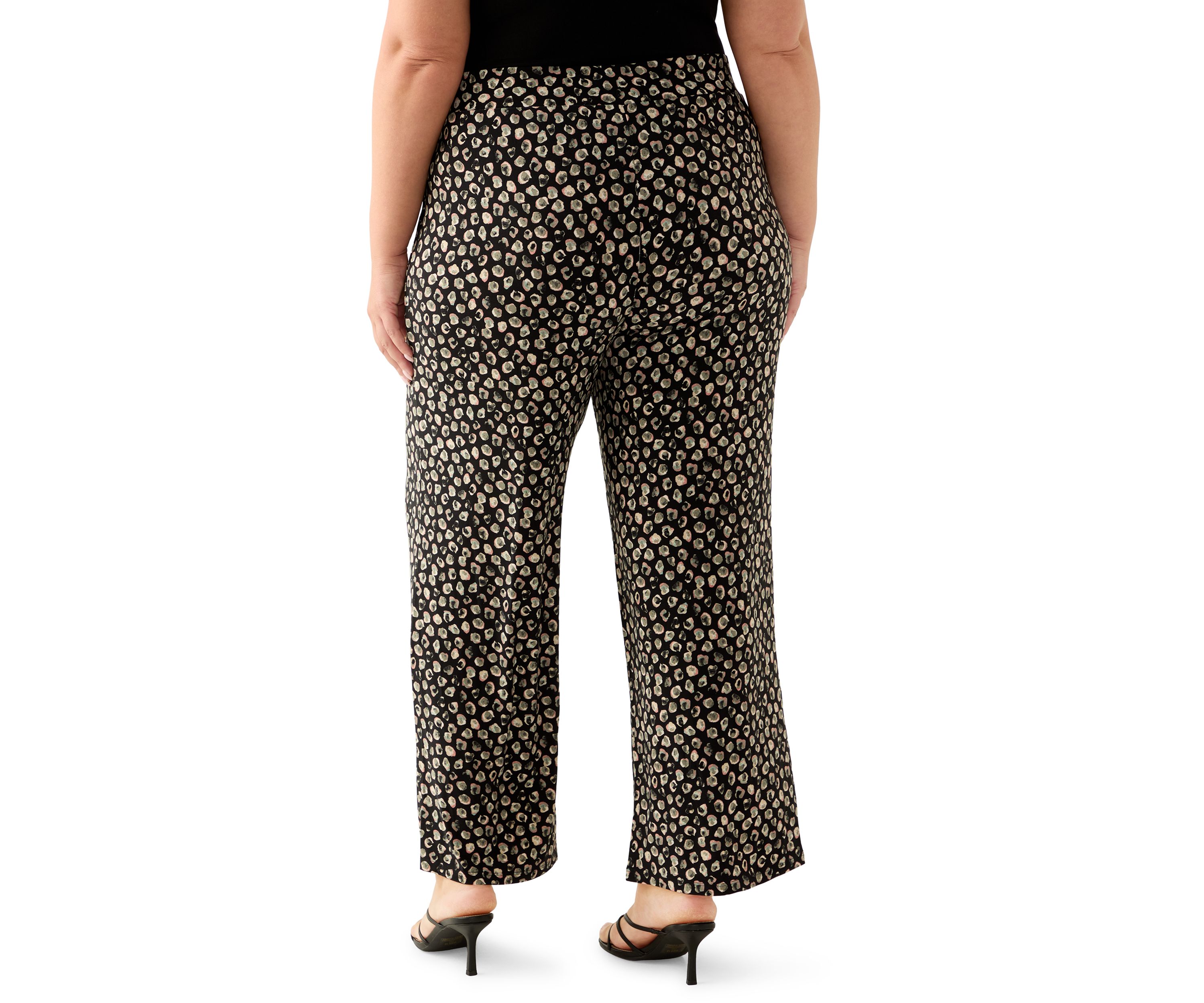 Plus Size Pull On Knit Ankle Pants