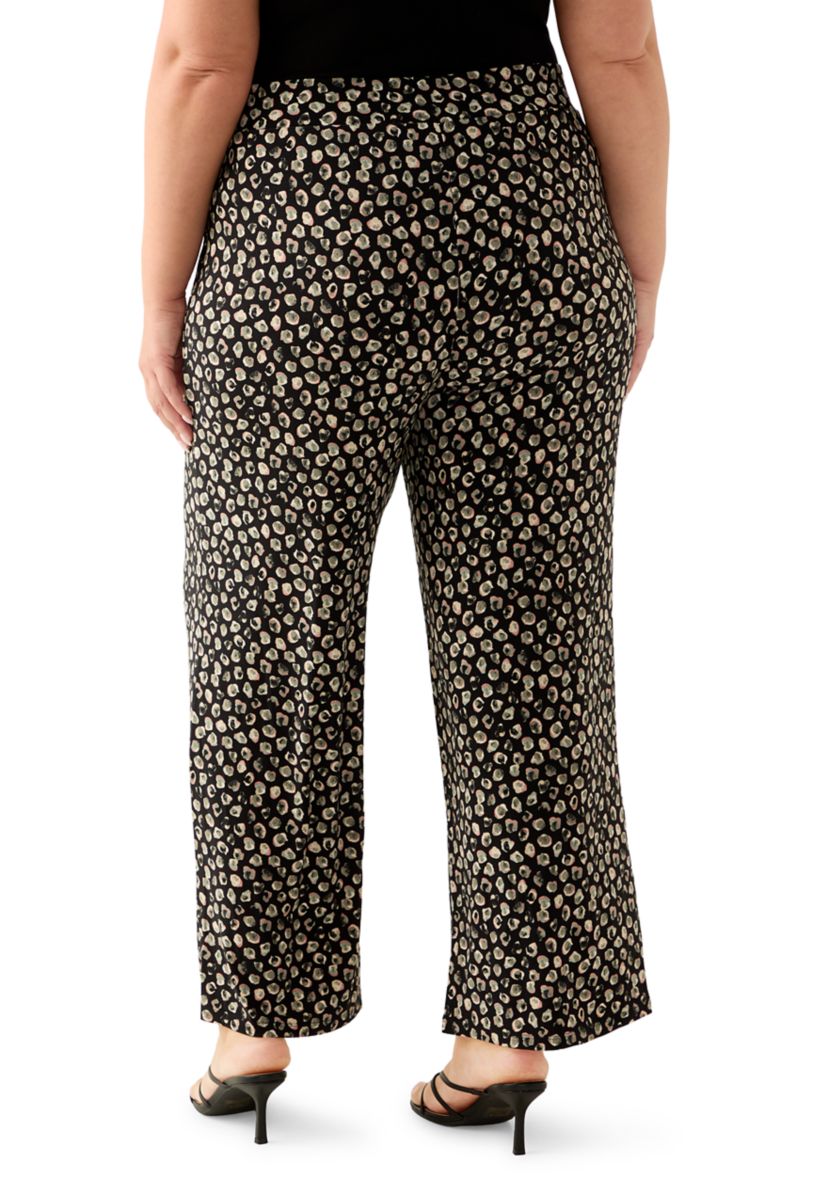 Plus Size Pull On Knit Ankle Pants