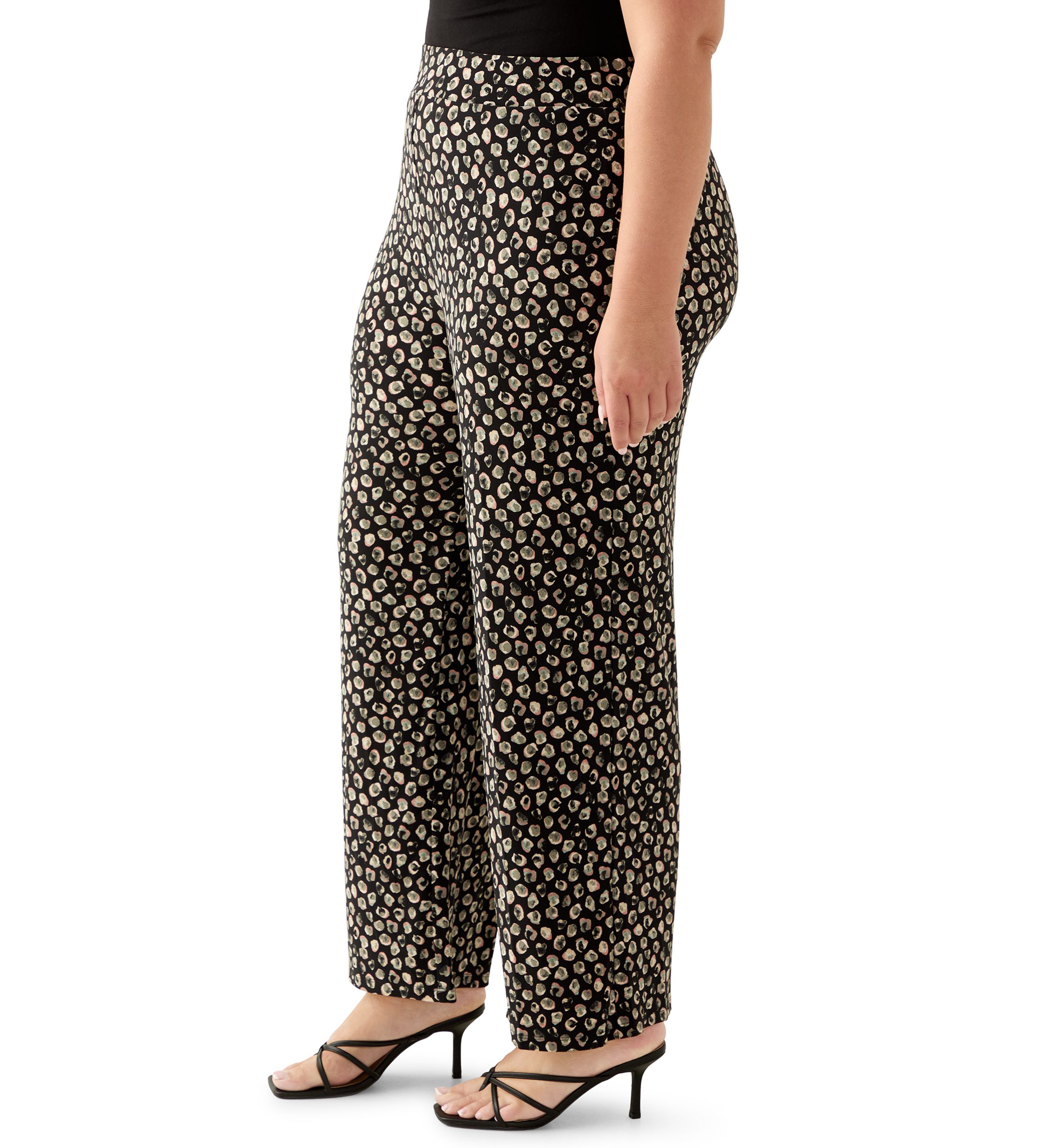 Plus Size Pull On Knit Ankle Pants