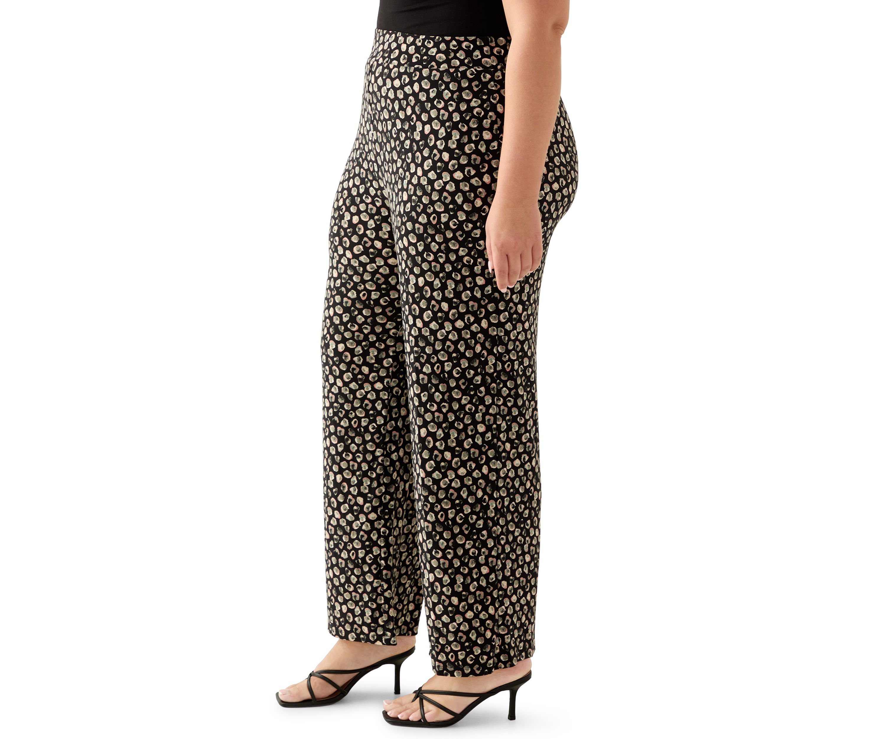 Plus Size Pull On Knit Ankle Pants