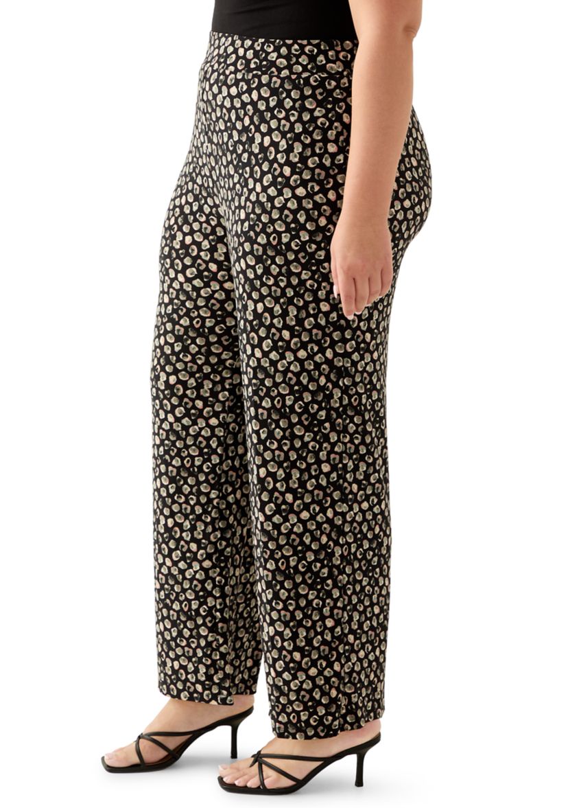 Plus Size Pull On Knit Ankle Pants