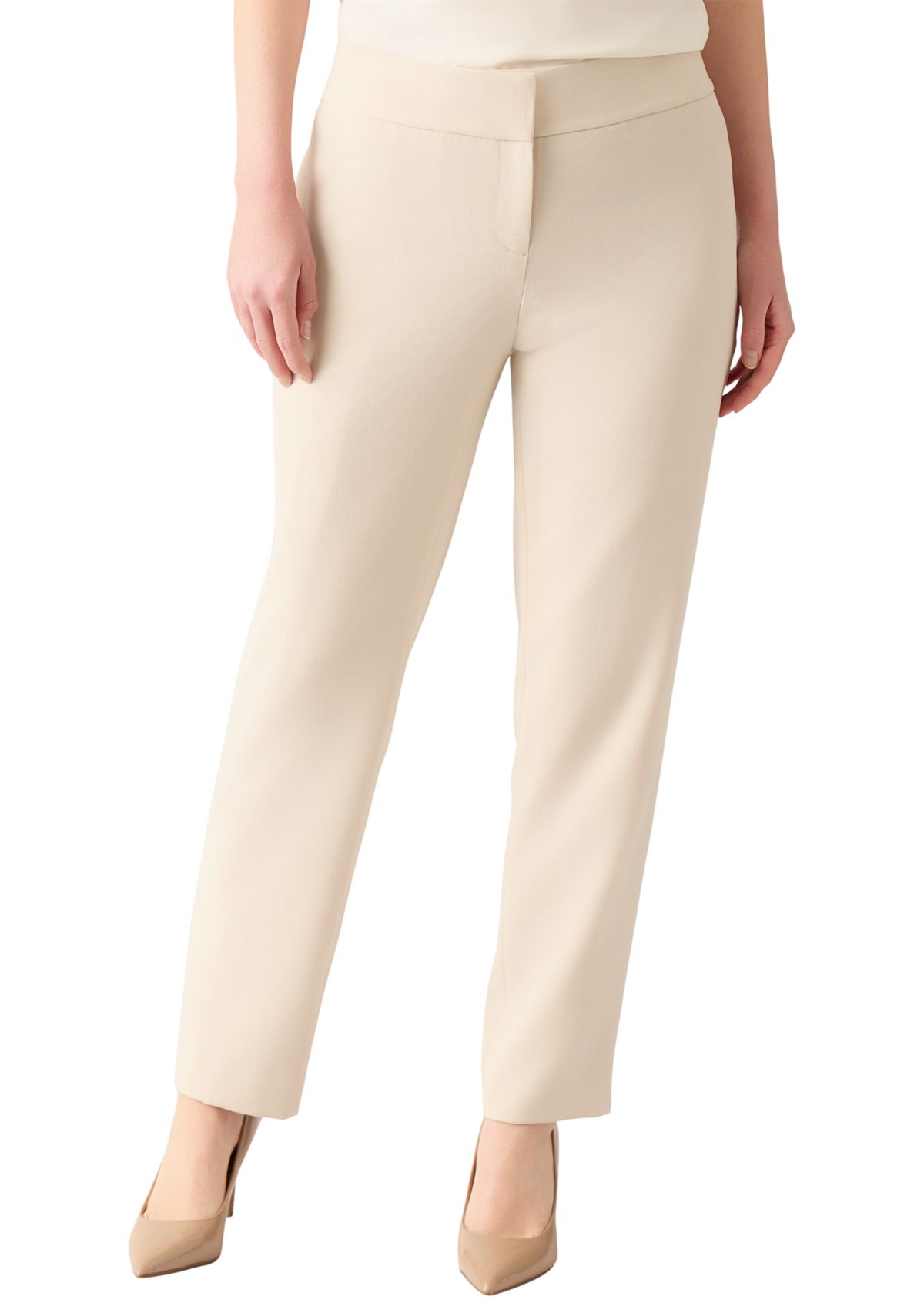 Womens Fly Front Slim Pants