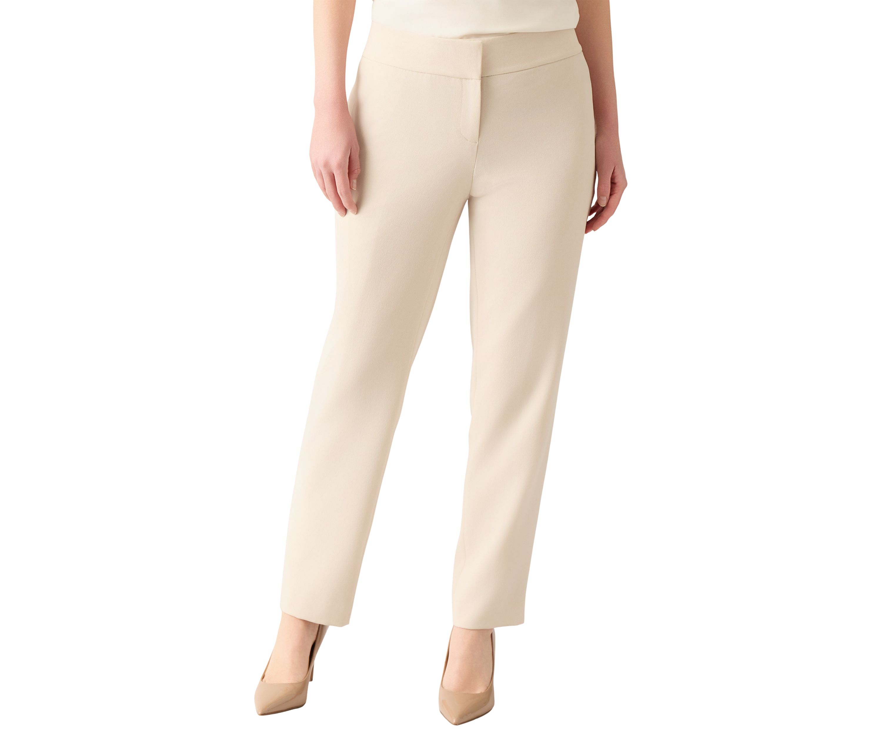 Petite Fly Front Slim Pants
