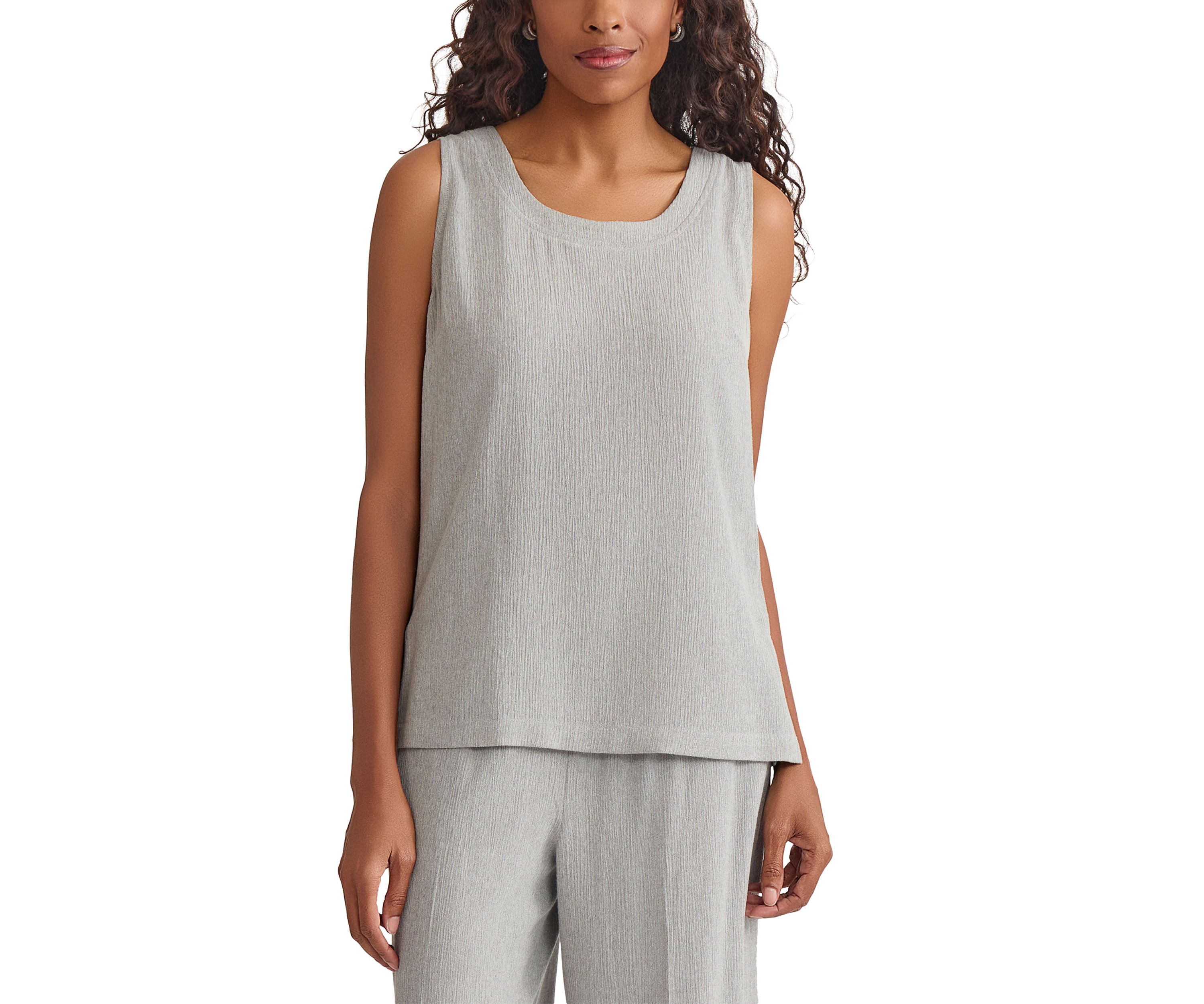 Womens Crinkle Sleeveless Tank Top