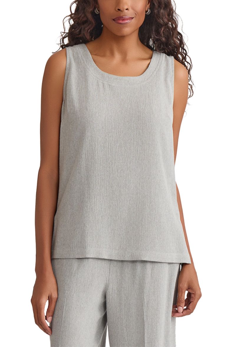 Womens Crinkle Sleeveless Tank Top