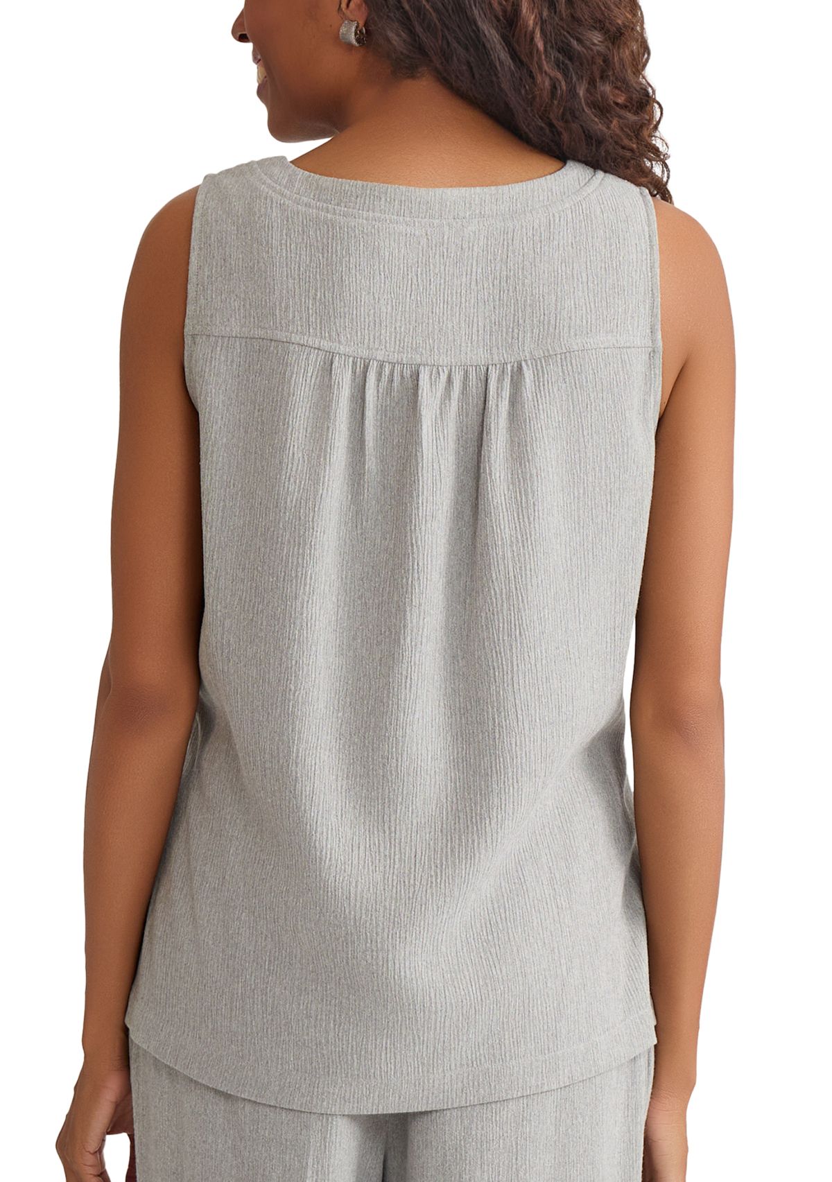 Womens Crinkle Sleeveless Tank Top