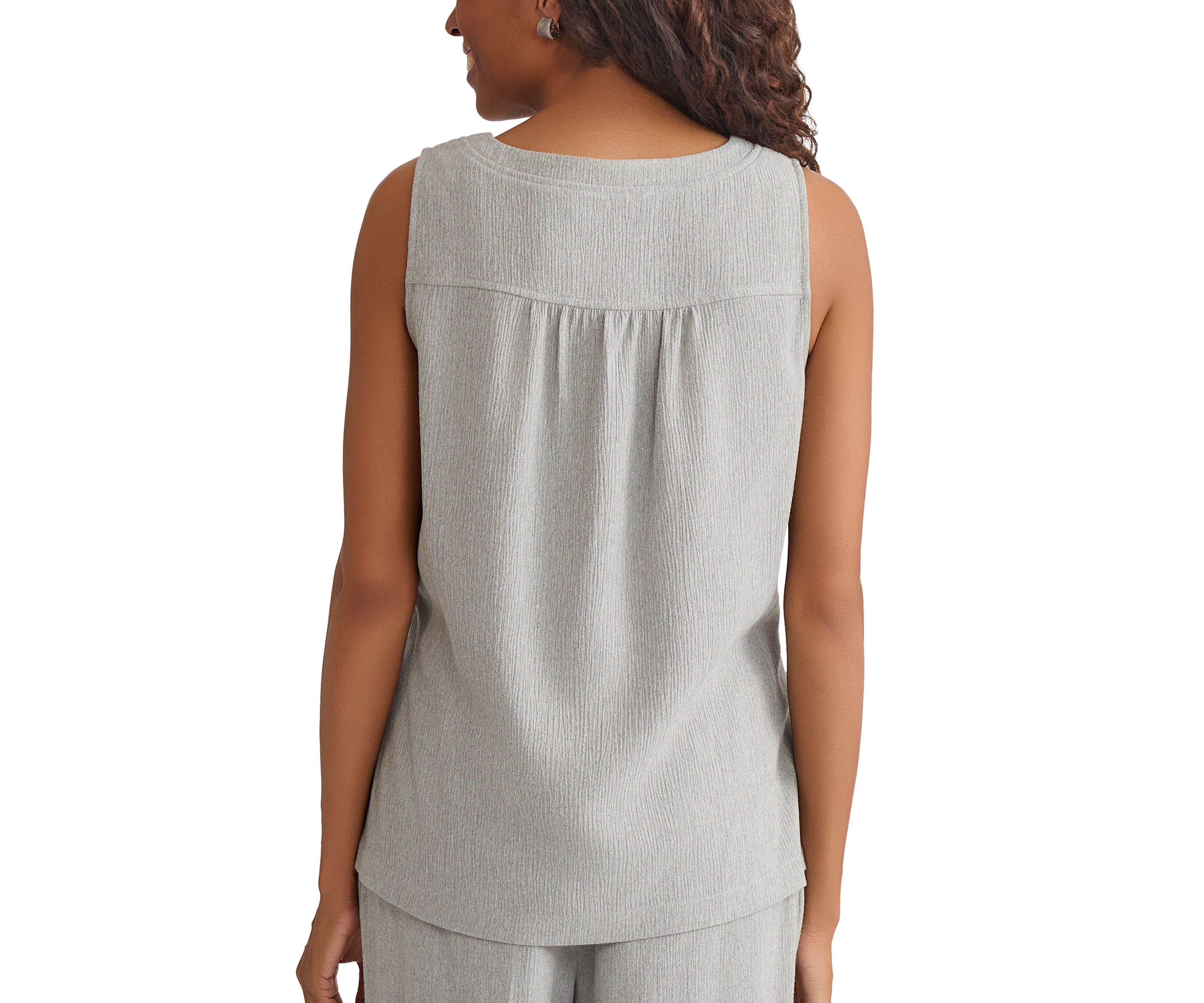 Womens Crinkle Sleeveless Tank Top