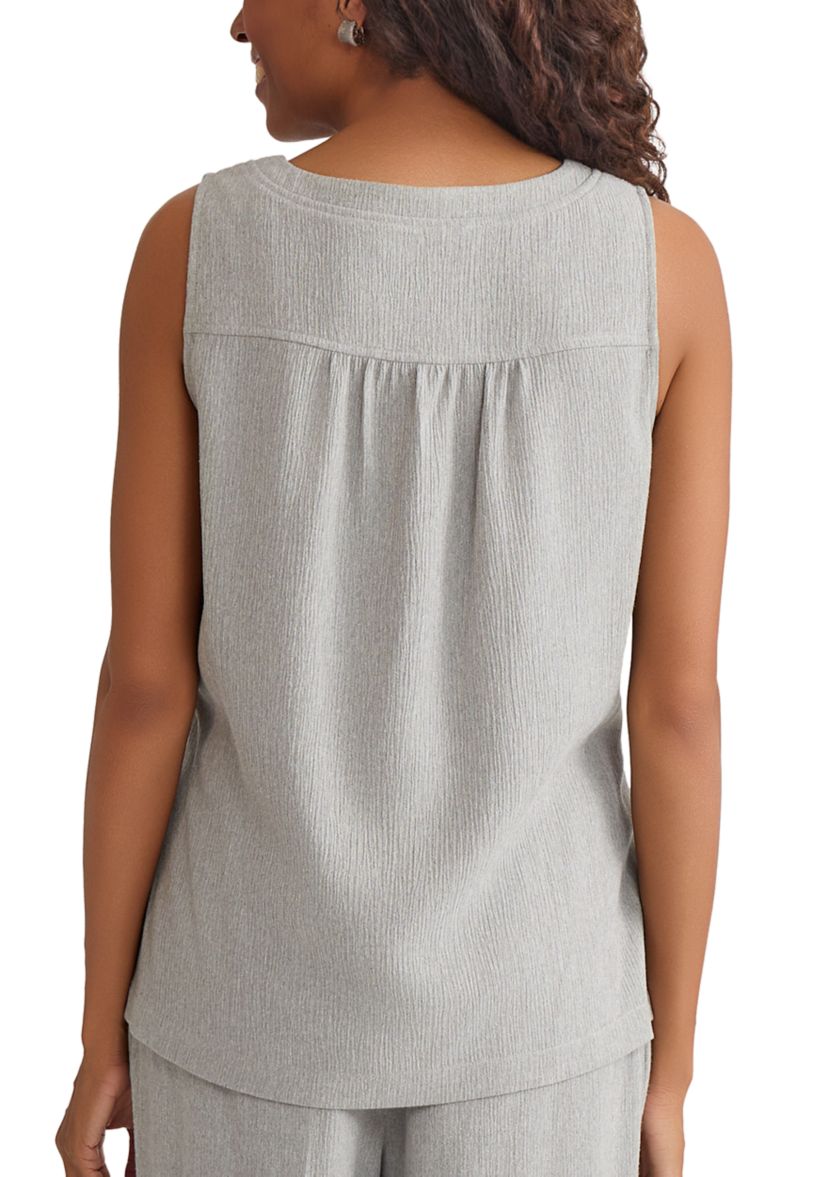 Womens Crinkle Sleeveless Tank Top