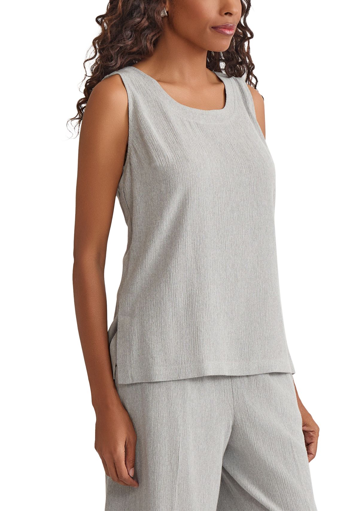 Womens Crinkle Sleeveless Tank Top