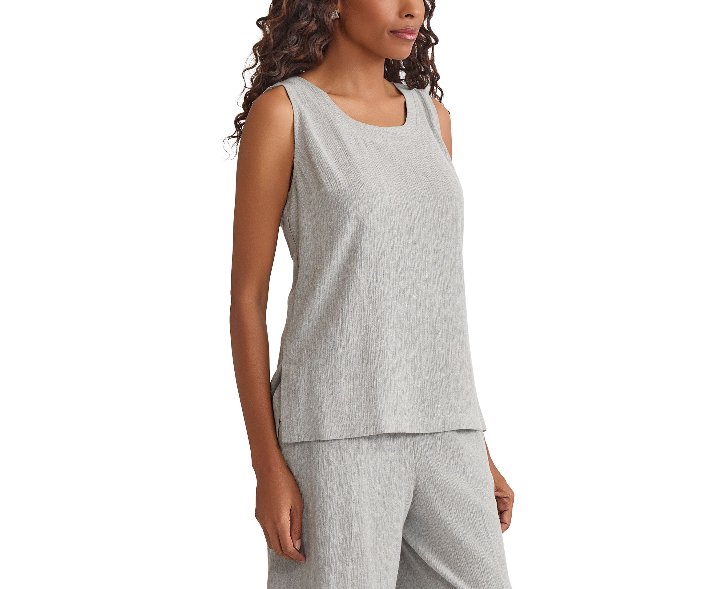 Womens Crinkle Sleeveless Tank Top