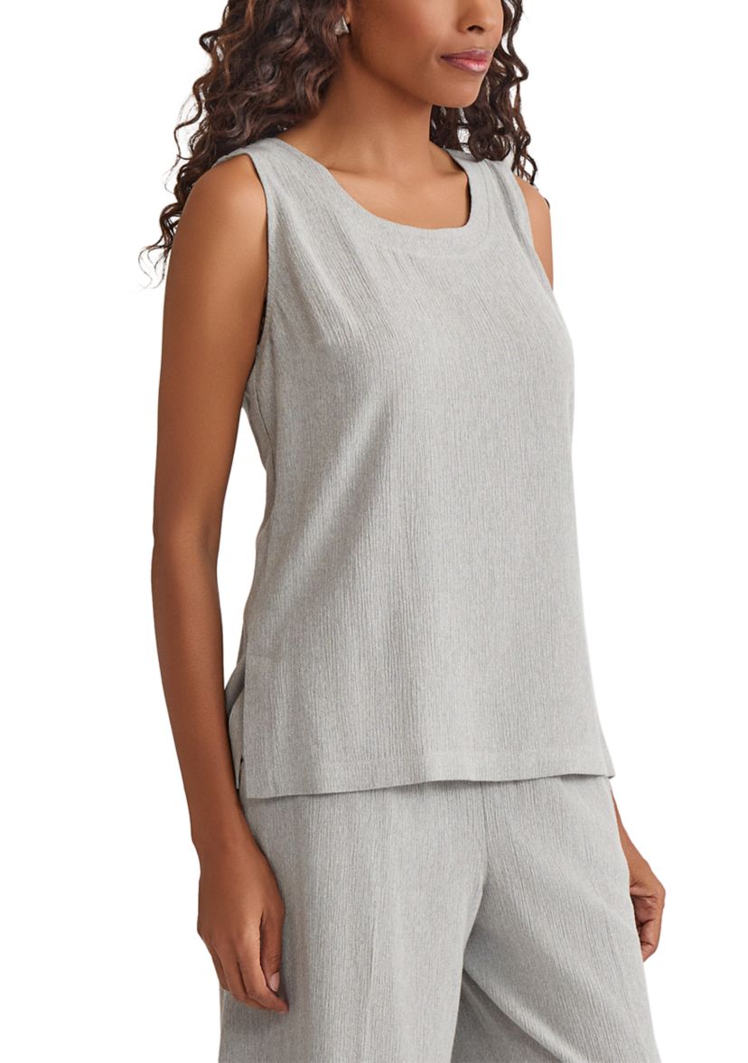 Womens Crinkle Sleeveless Tank Top