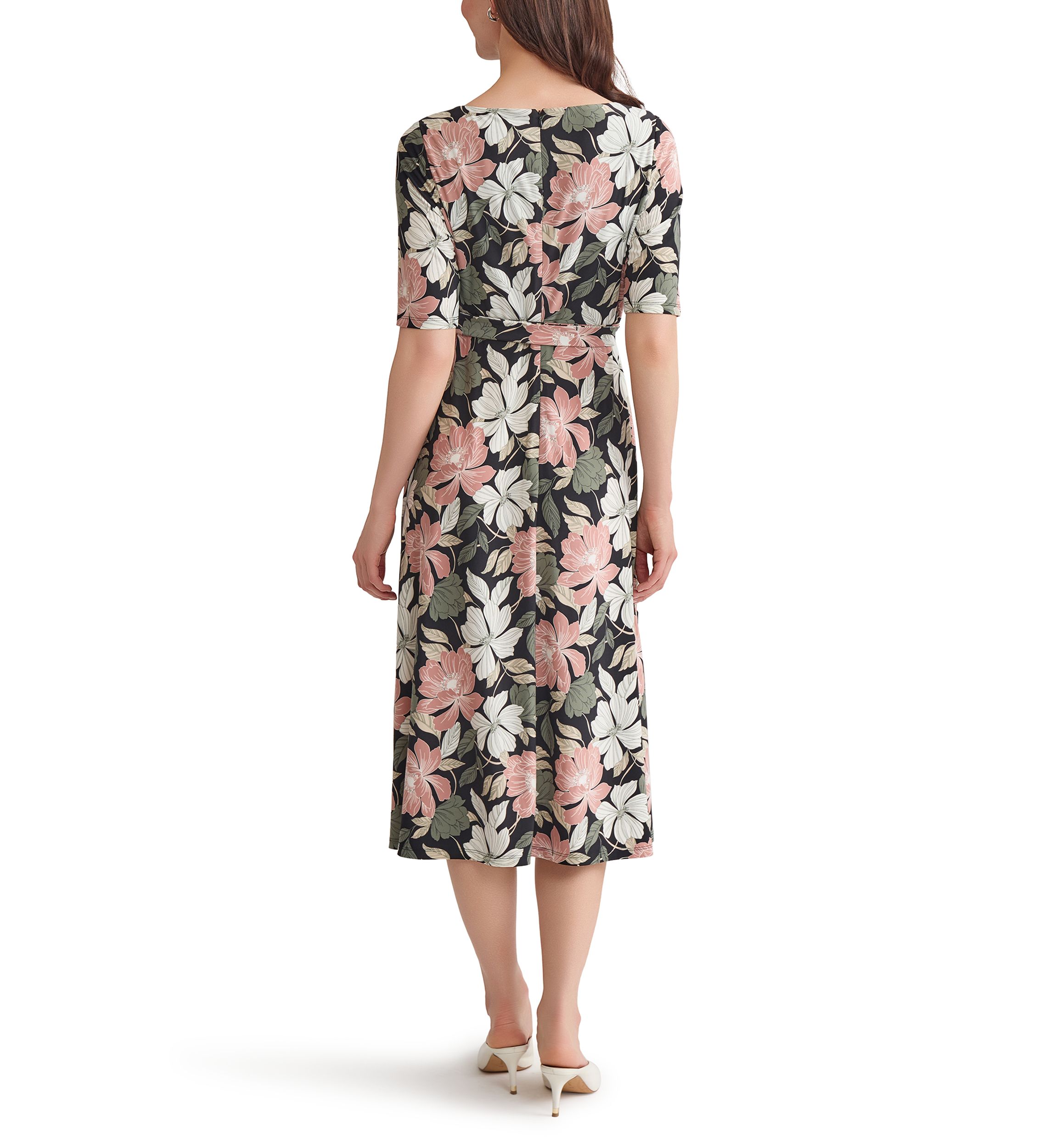Womens Printed Fit and Flare Dress