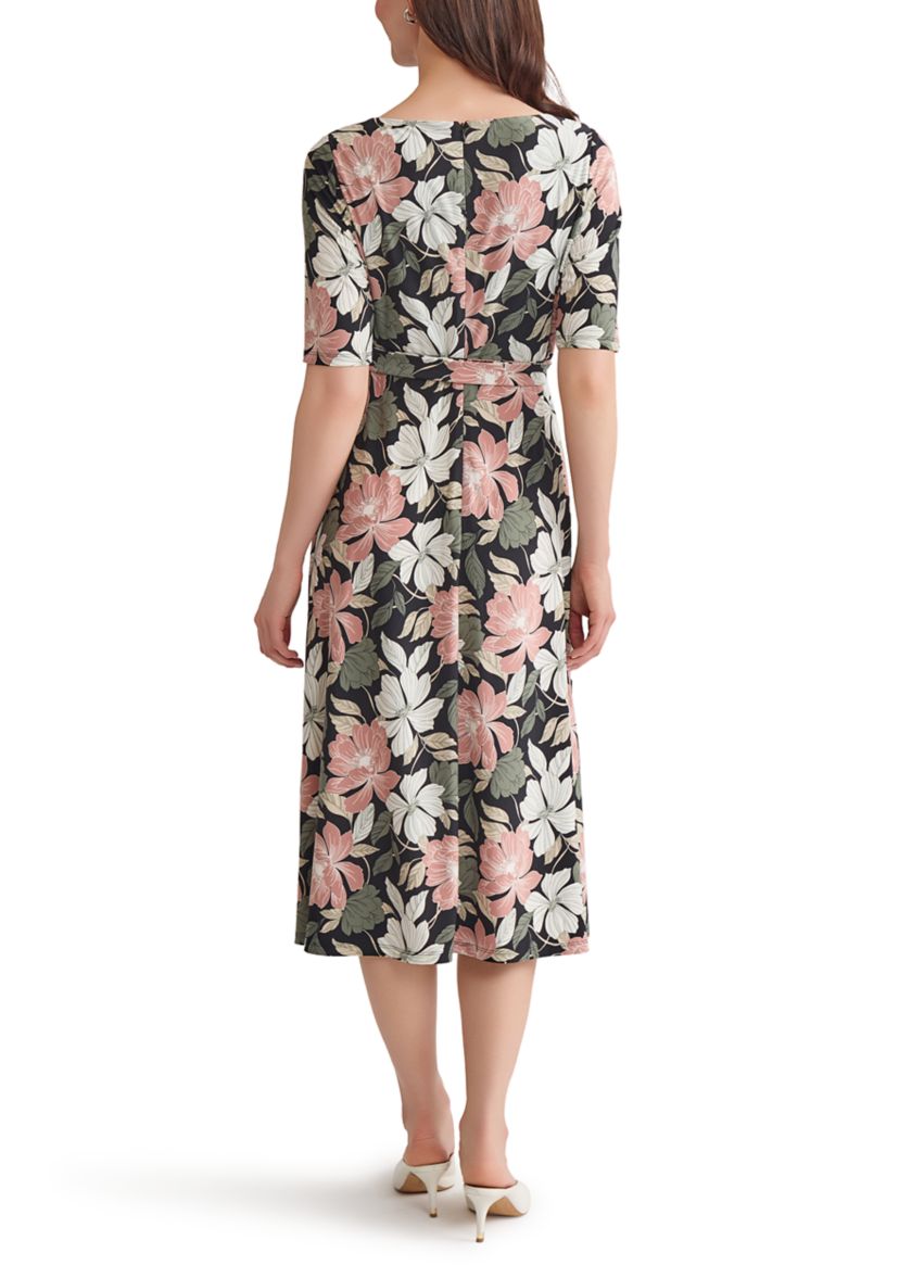 Womens Printed Fit and Flare Dress