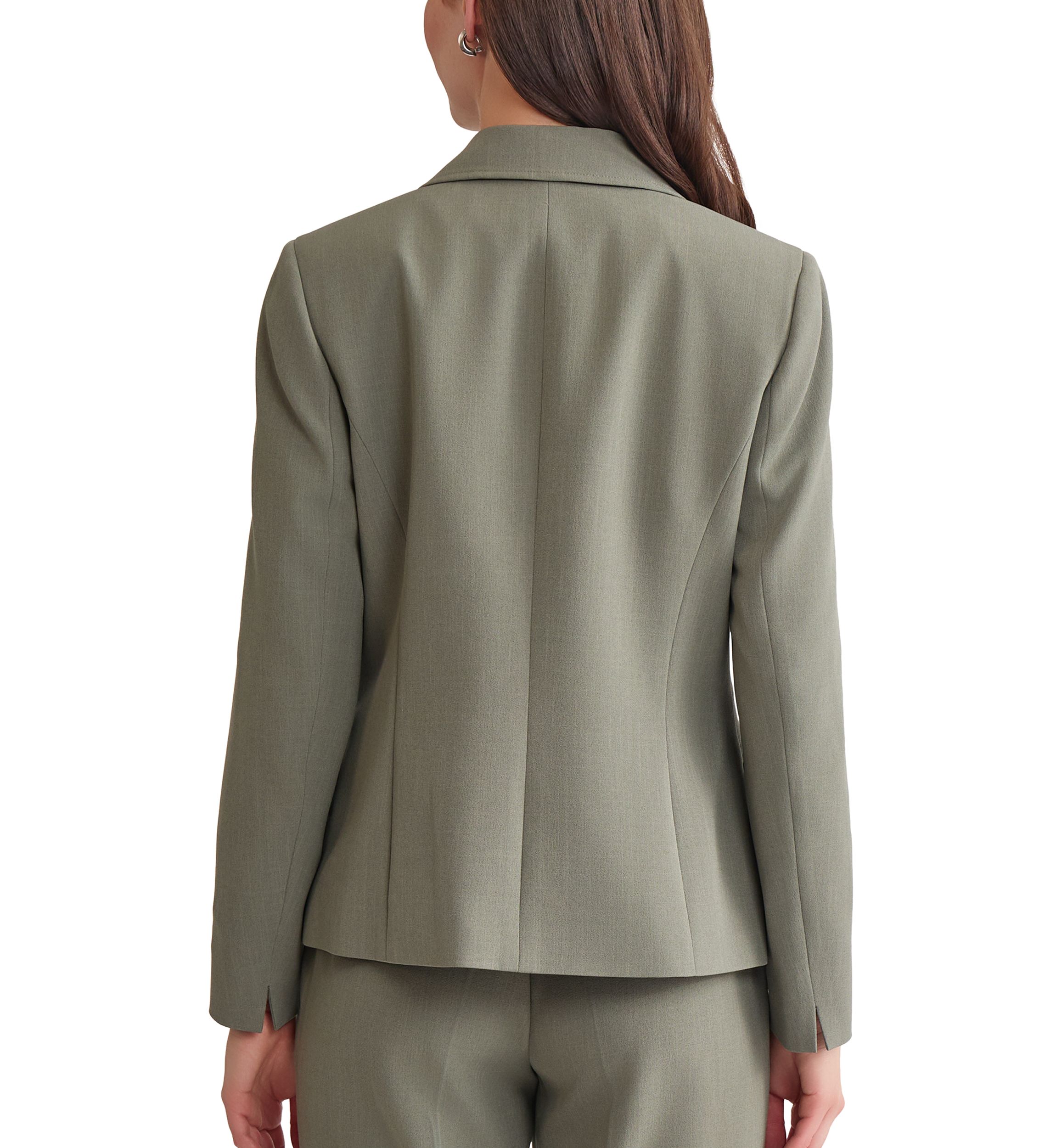 Womens Stretch Crepe One Button Seamed Suit Separate Jacket