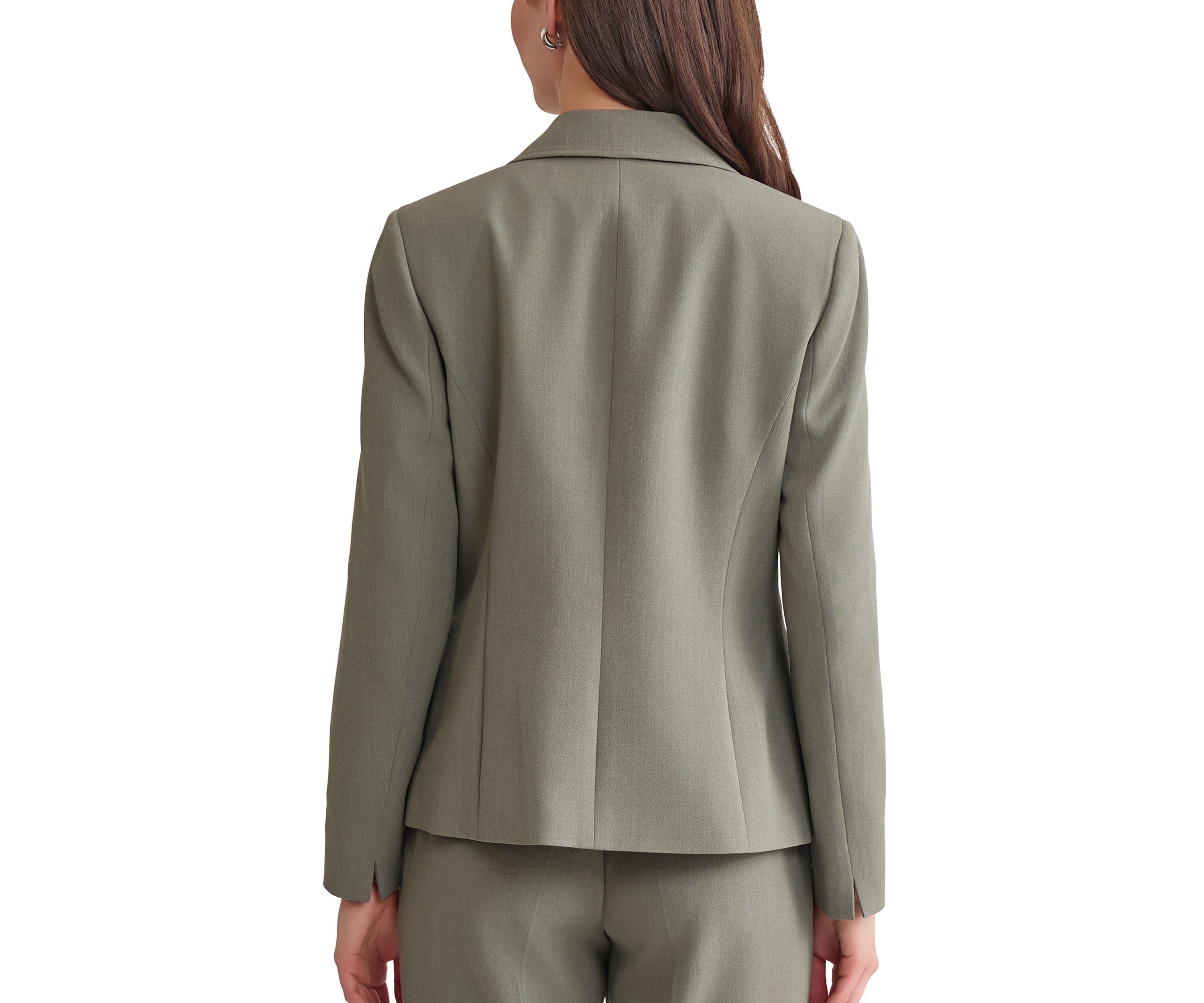 Womens Stretch Crepe One Button Seamed Suit Separate Jacket