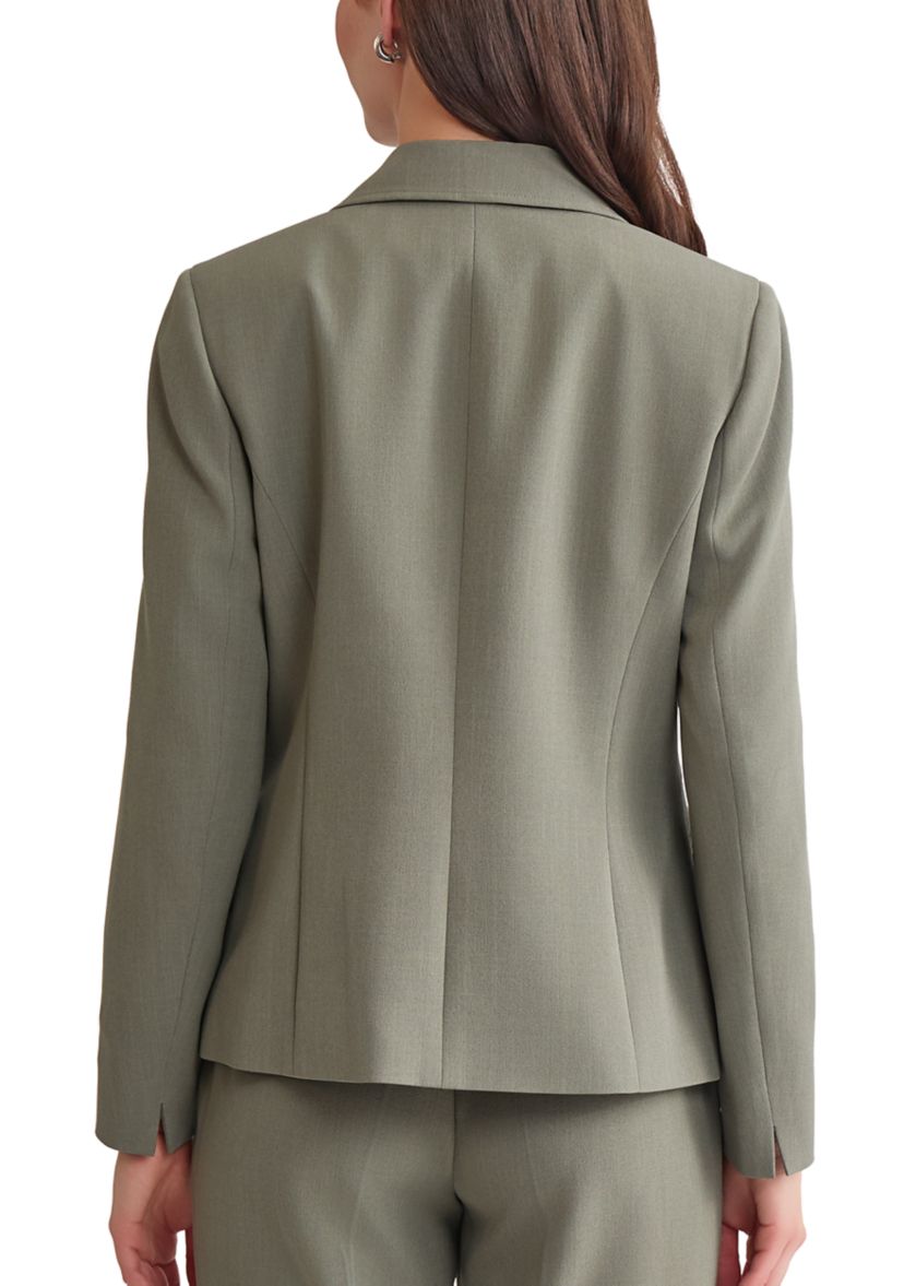 Womens Stretch Crepe One Button Seamed Suit Separate Jacket