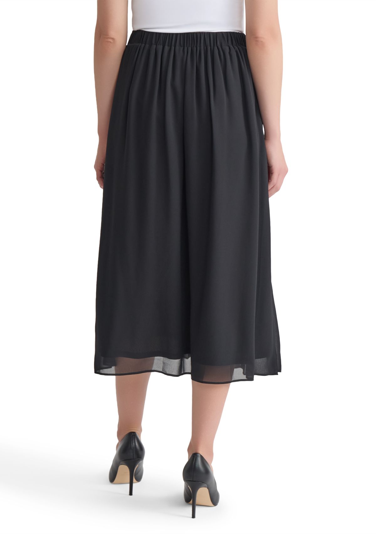 Womens Chiffon Pull On Pleated Skirt