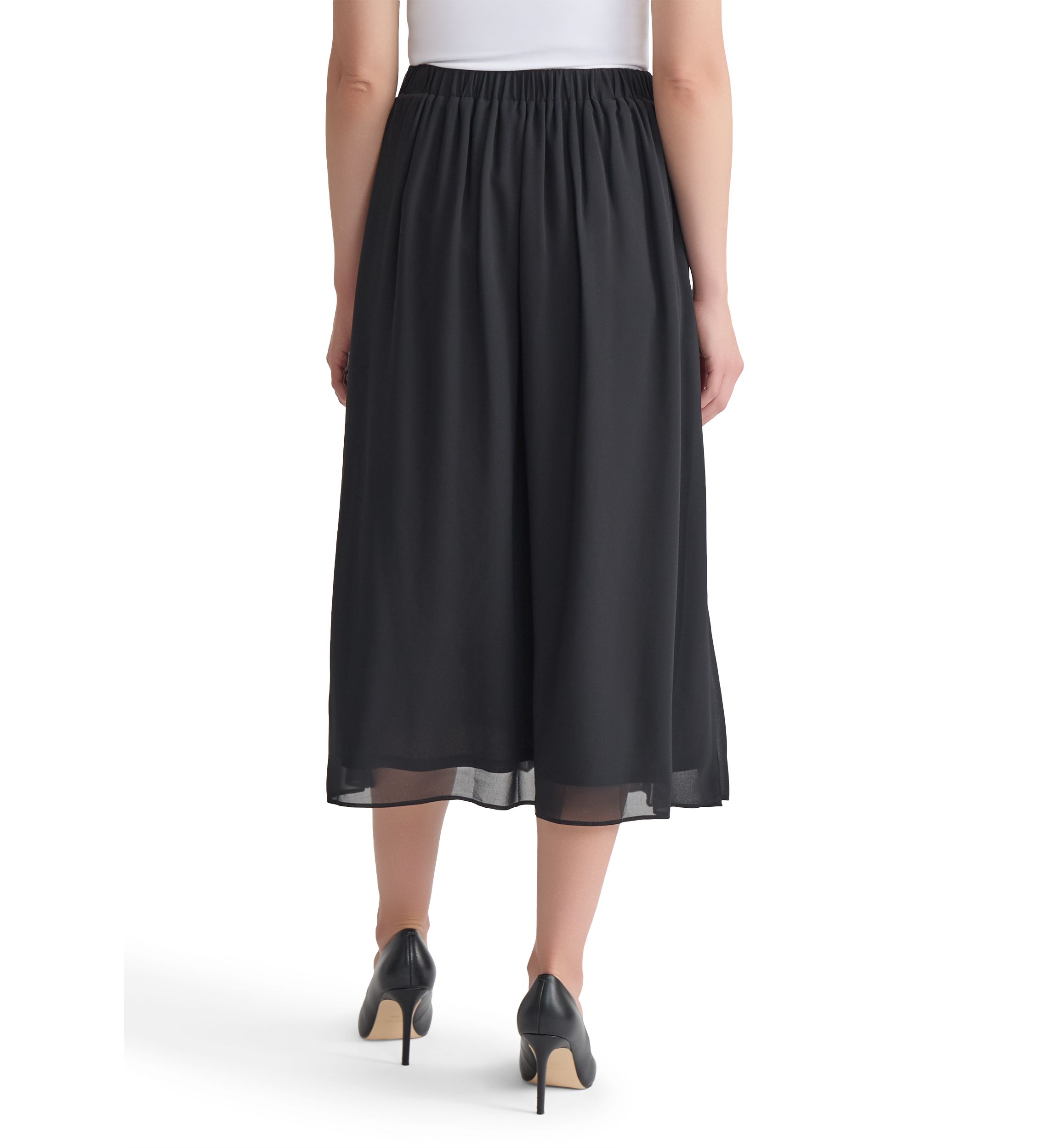 Womens Chiffon Pull On Pleated Skirt