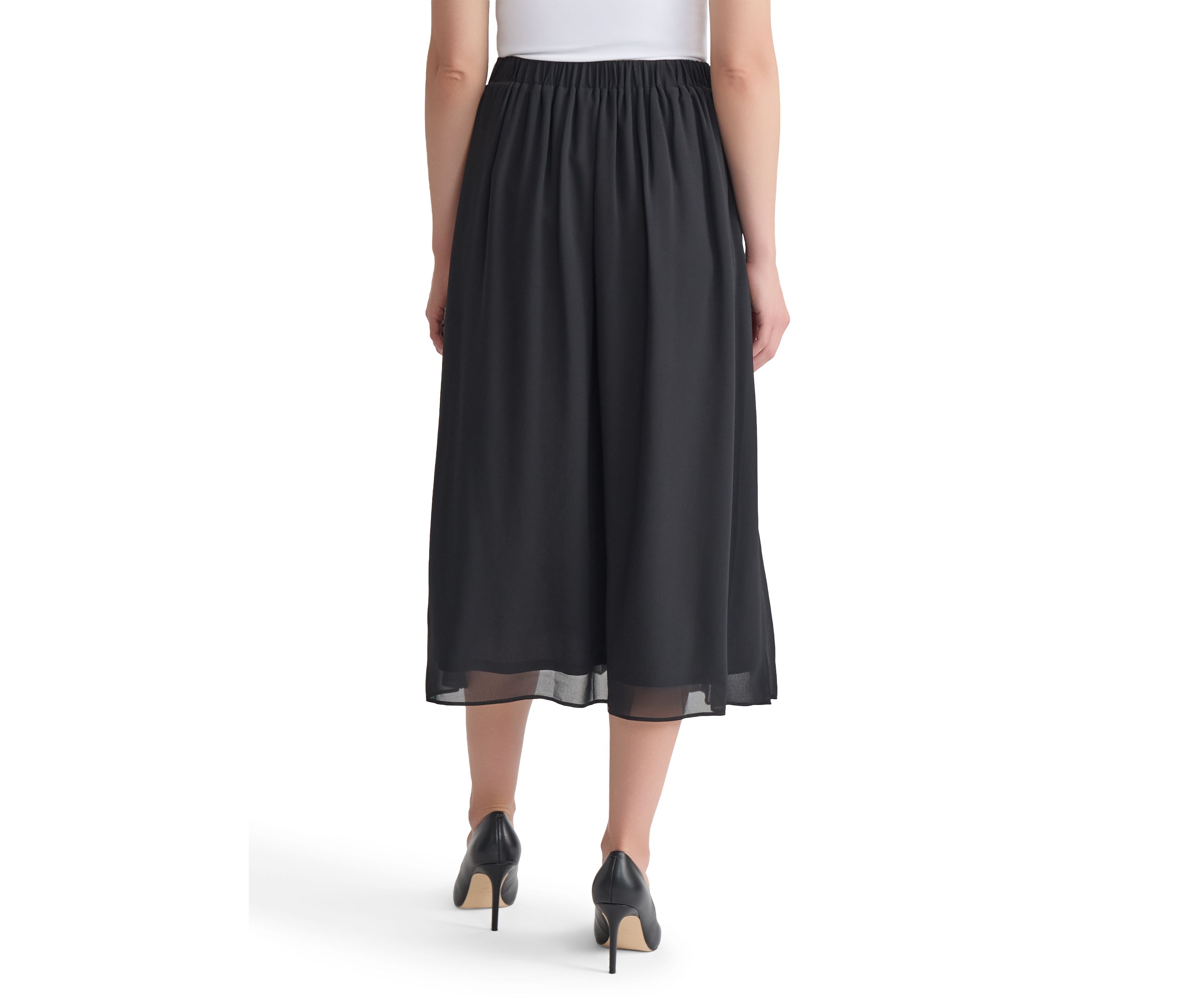 Womens Chiffon Pull On Pleated Skirt