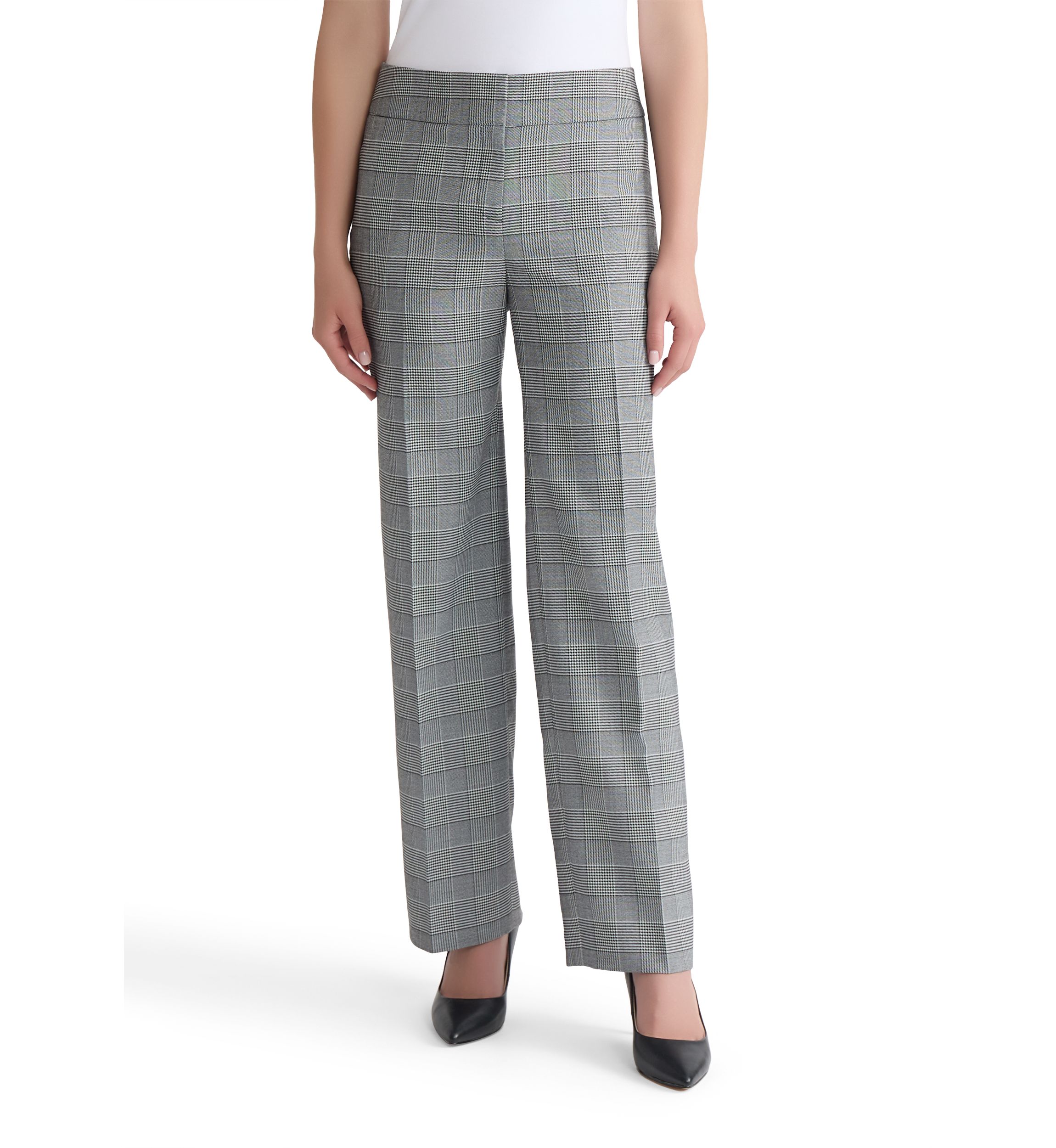 Womens Glen Plaid Wide Leg Pants