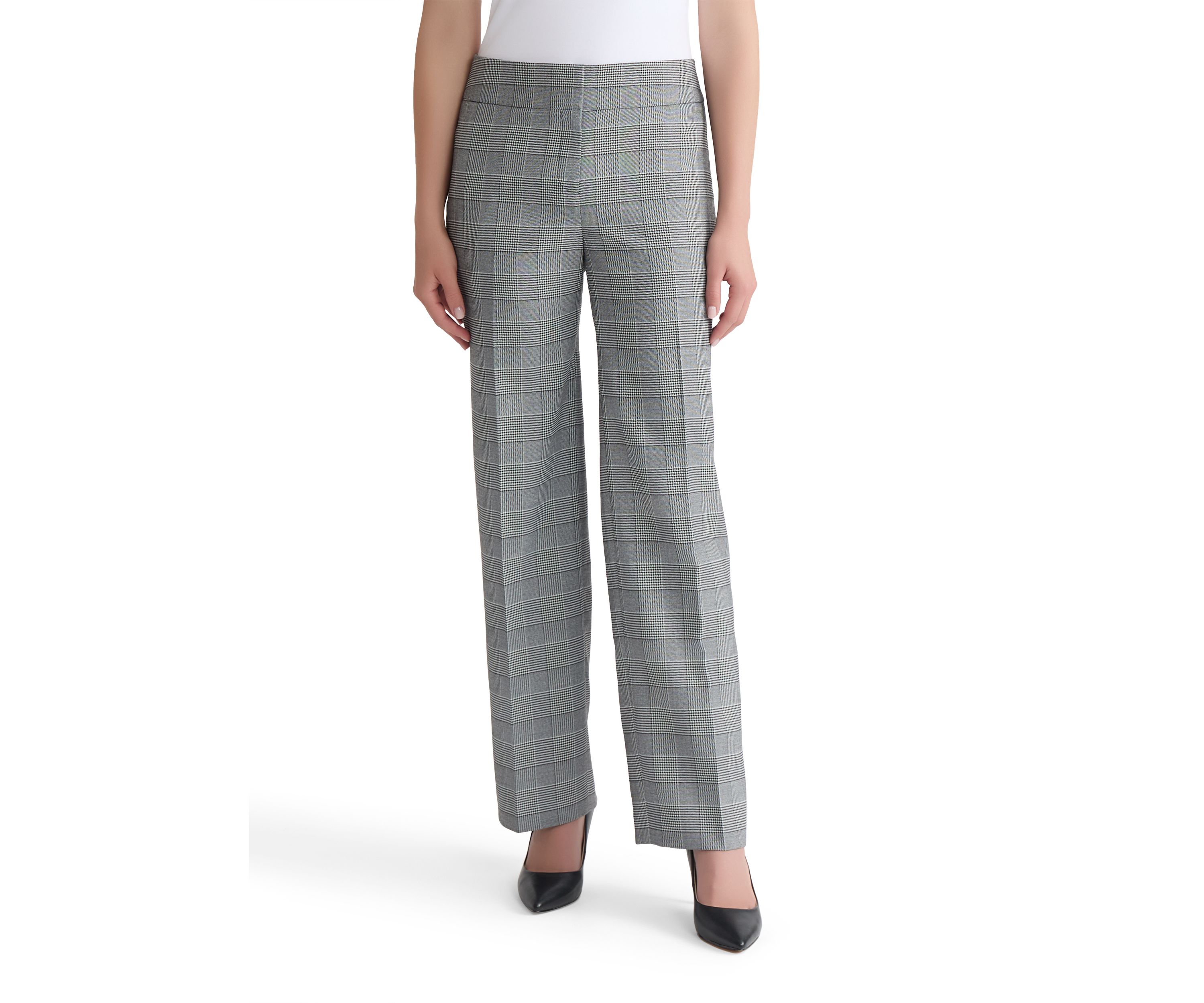 Womens Glen Plaid Wide Leg Pants