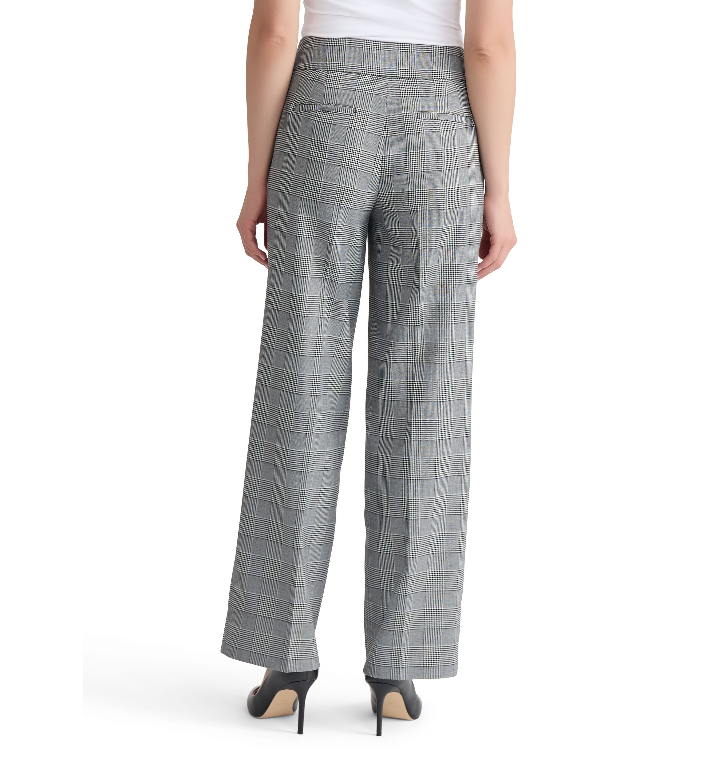 Womens Glen Plaid Wide Leg Pants