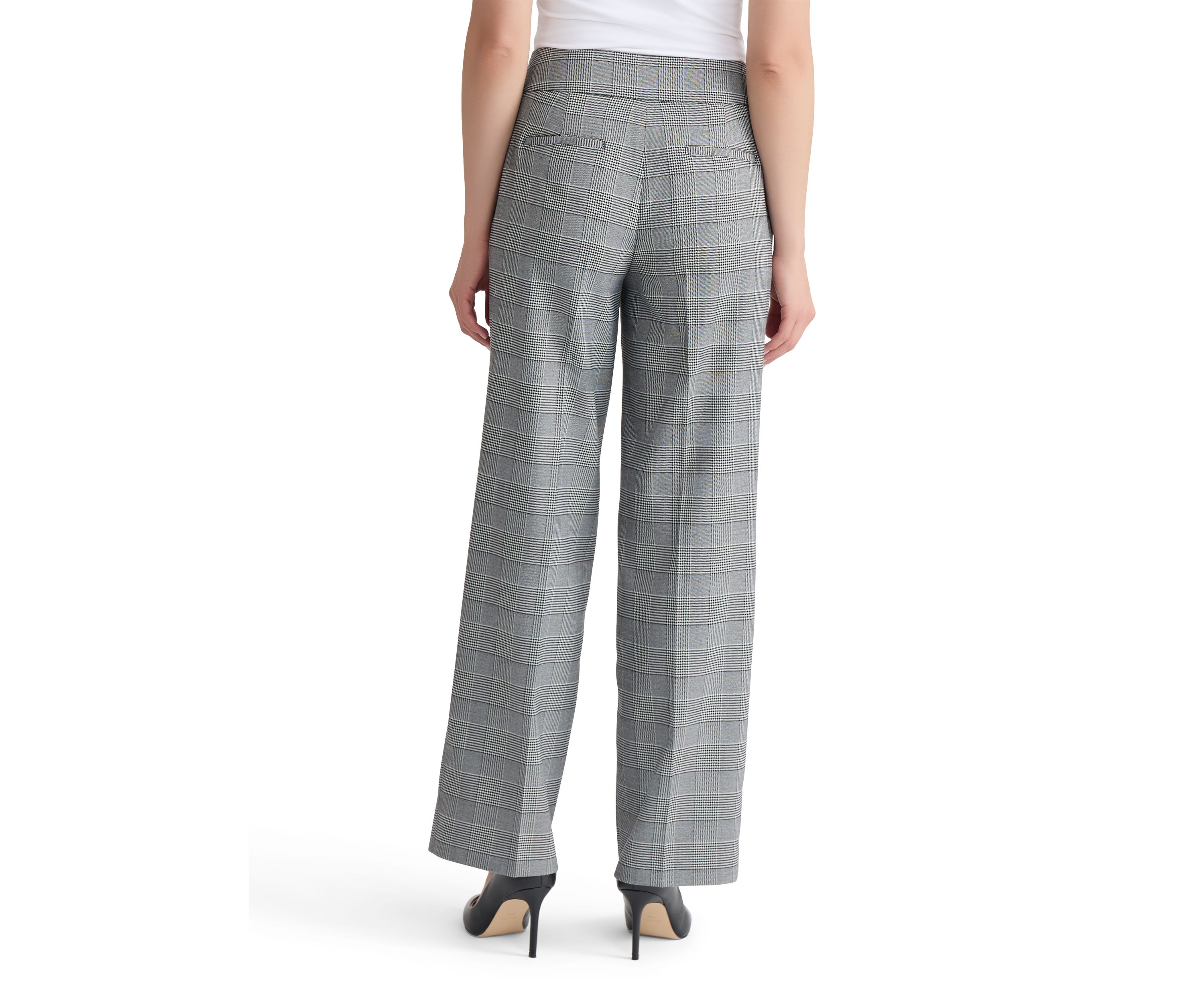 Womens Glen Plaid Wide Leg Pants