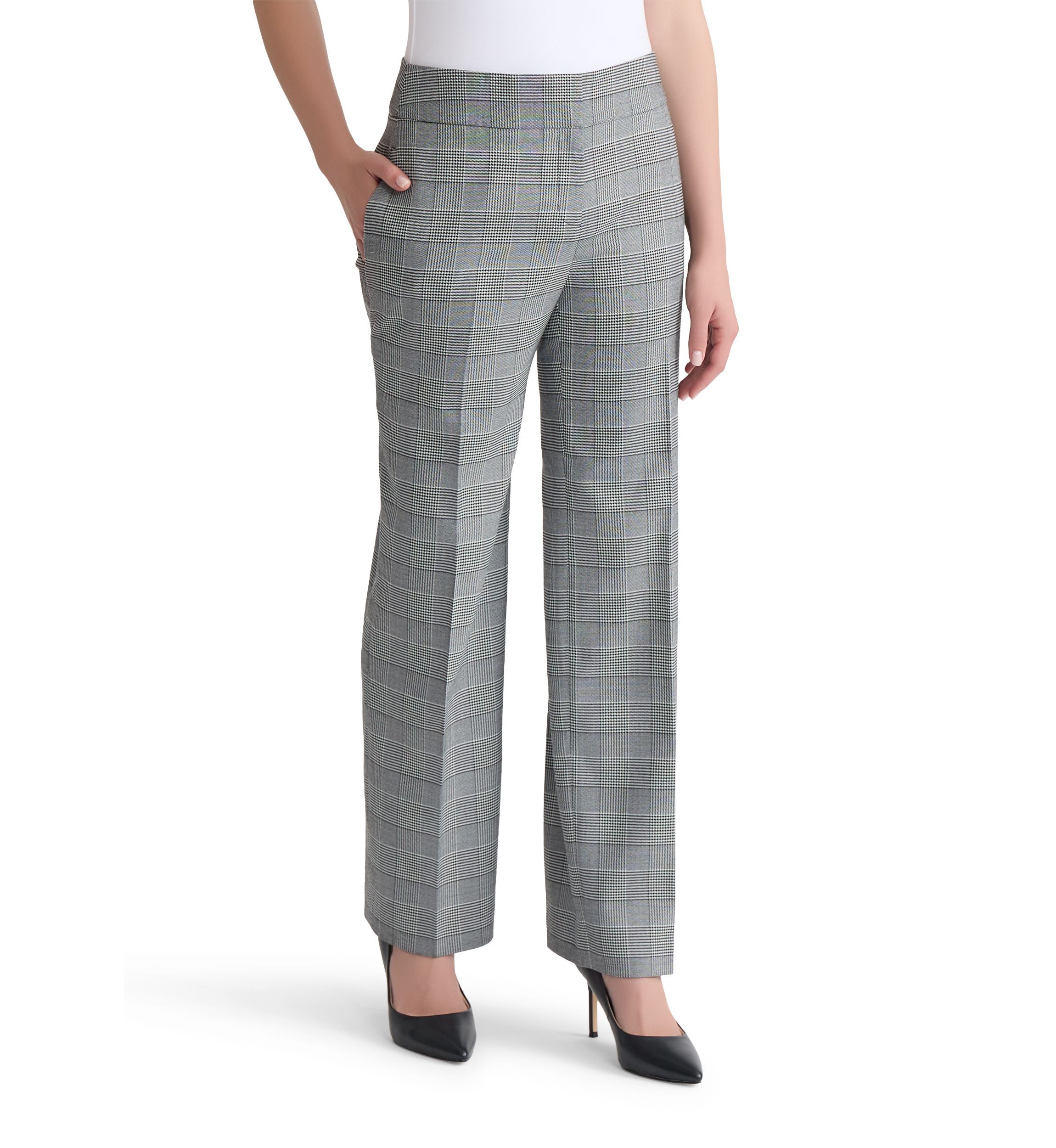 Womens Glen Plaid Wide Leg Pants