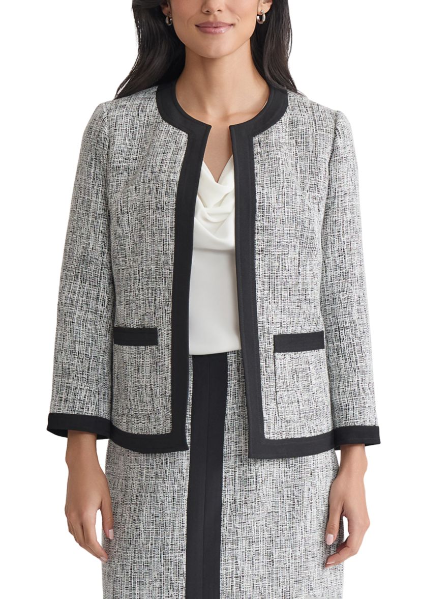 Womens Tweed Framed Cardigan Jacket