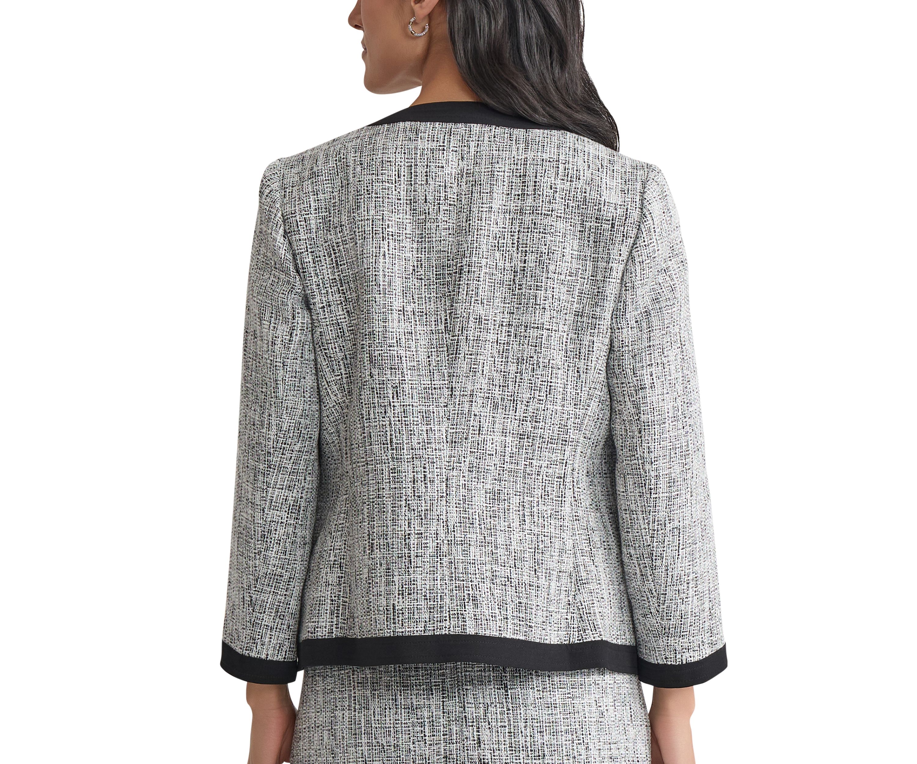 Womens Tweed Framed Cardigan Jacket