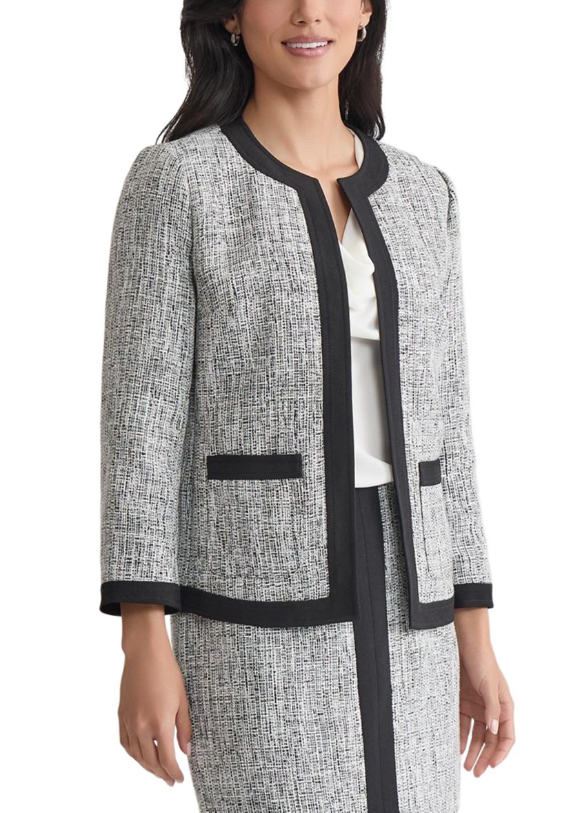 Womens Tweed Framed Cardigan Jacket