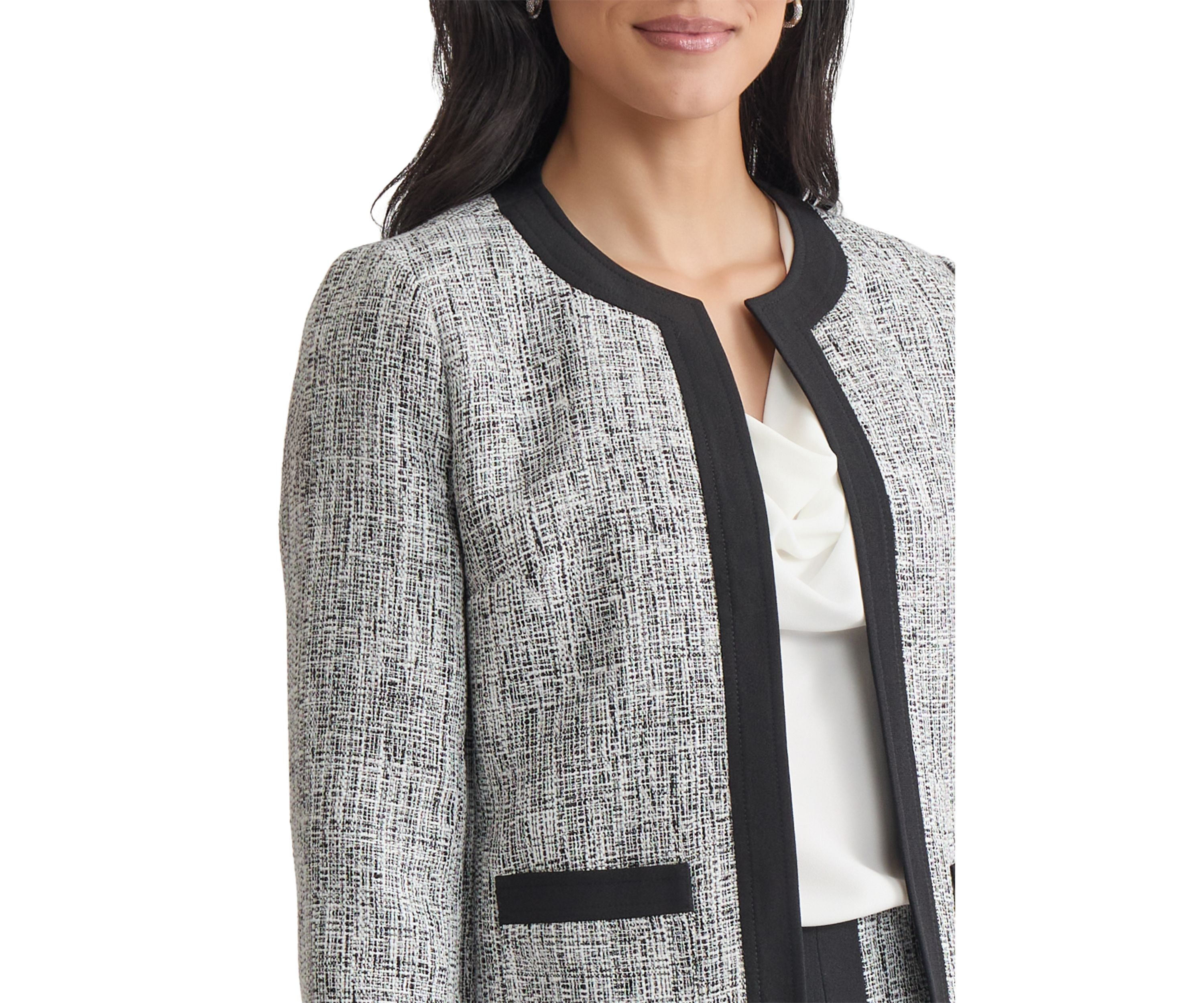 Womens Tweed Framed Cardigan Jacket