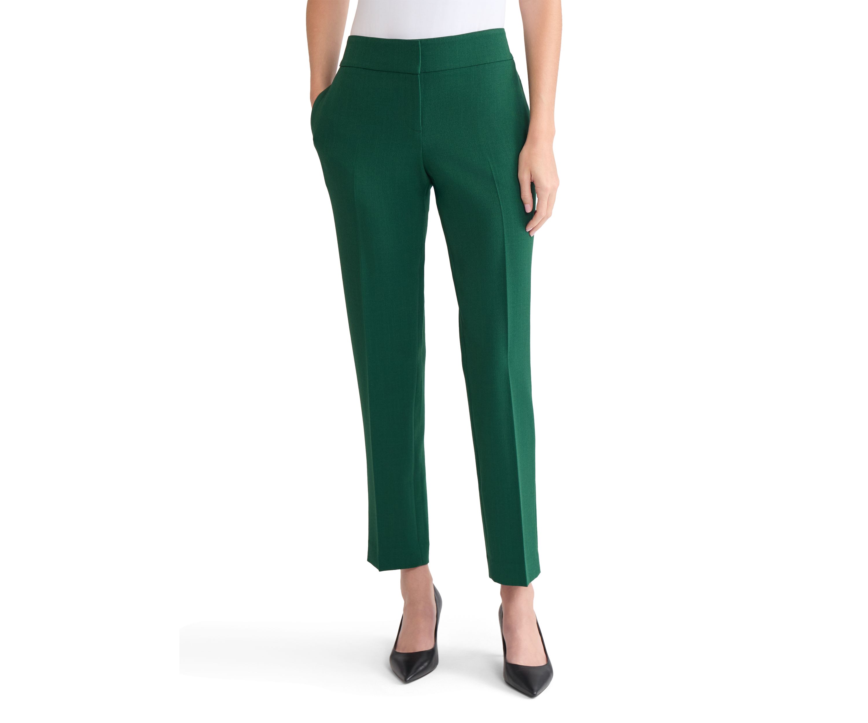 Womens Stretch Crepe Slim Pants 