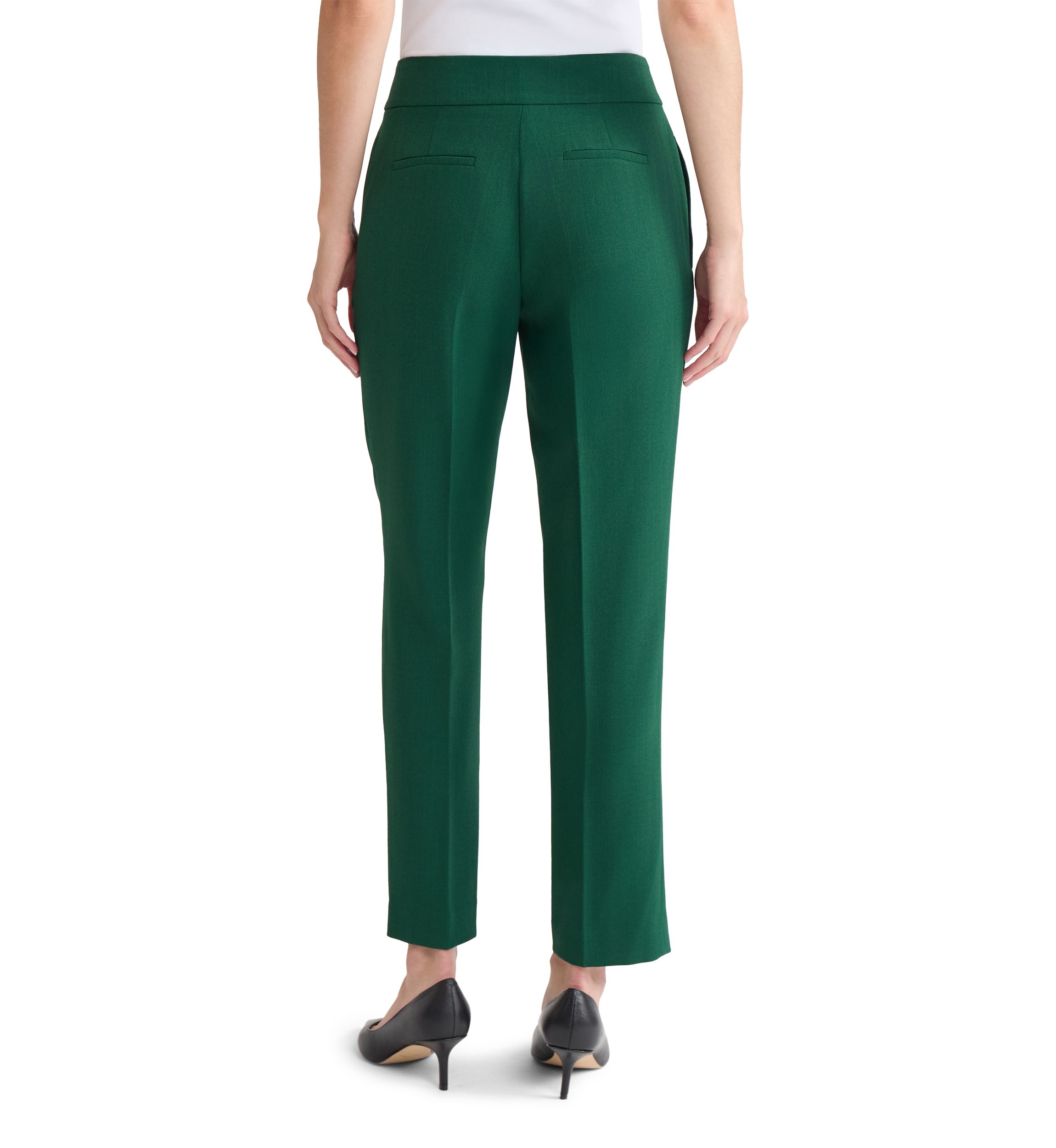Womens Stretch Crepe Slim Pants 