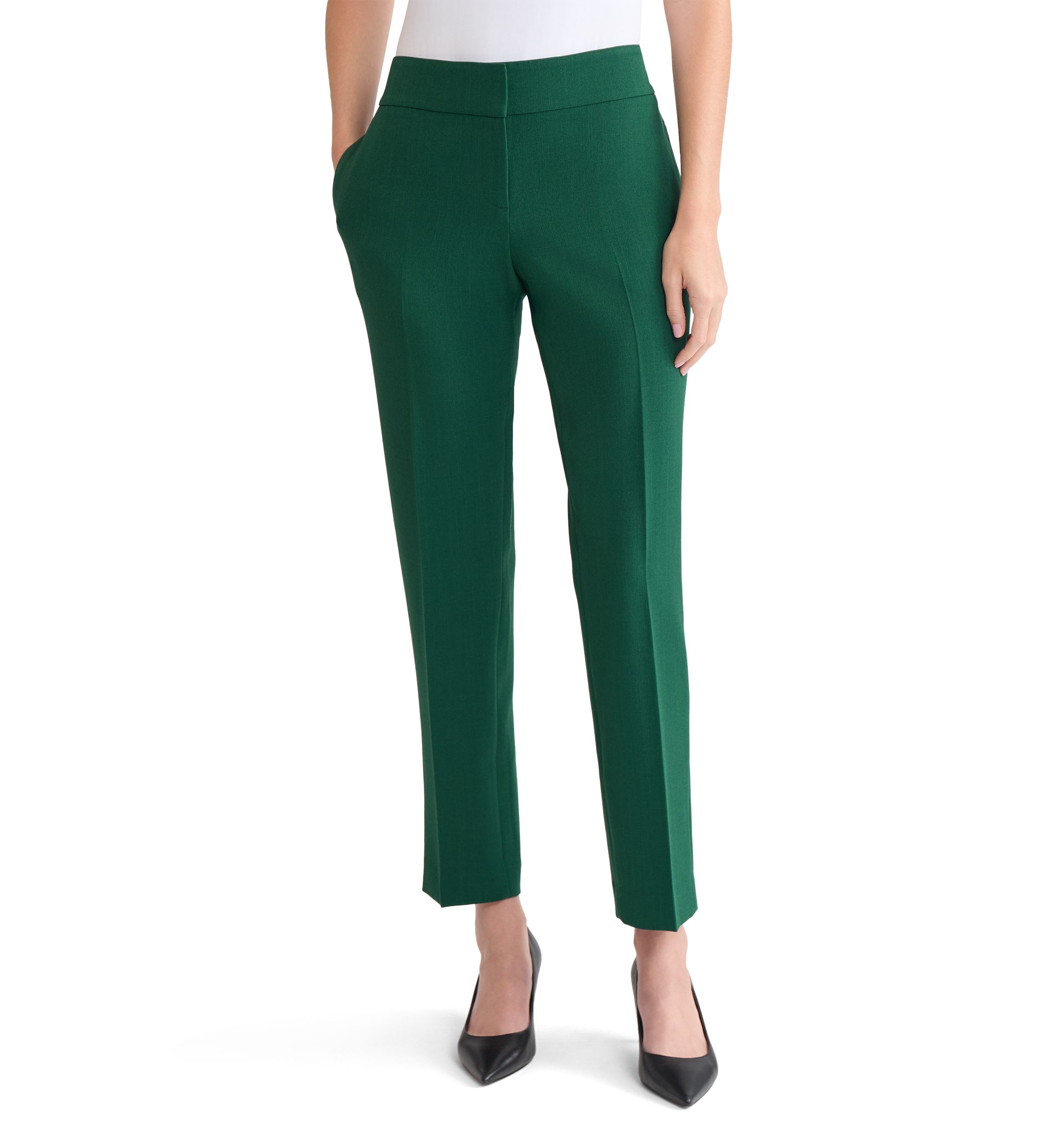 Petite  Stretch Crepe Slim Pants
