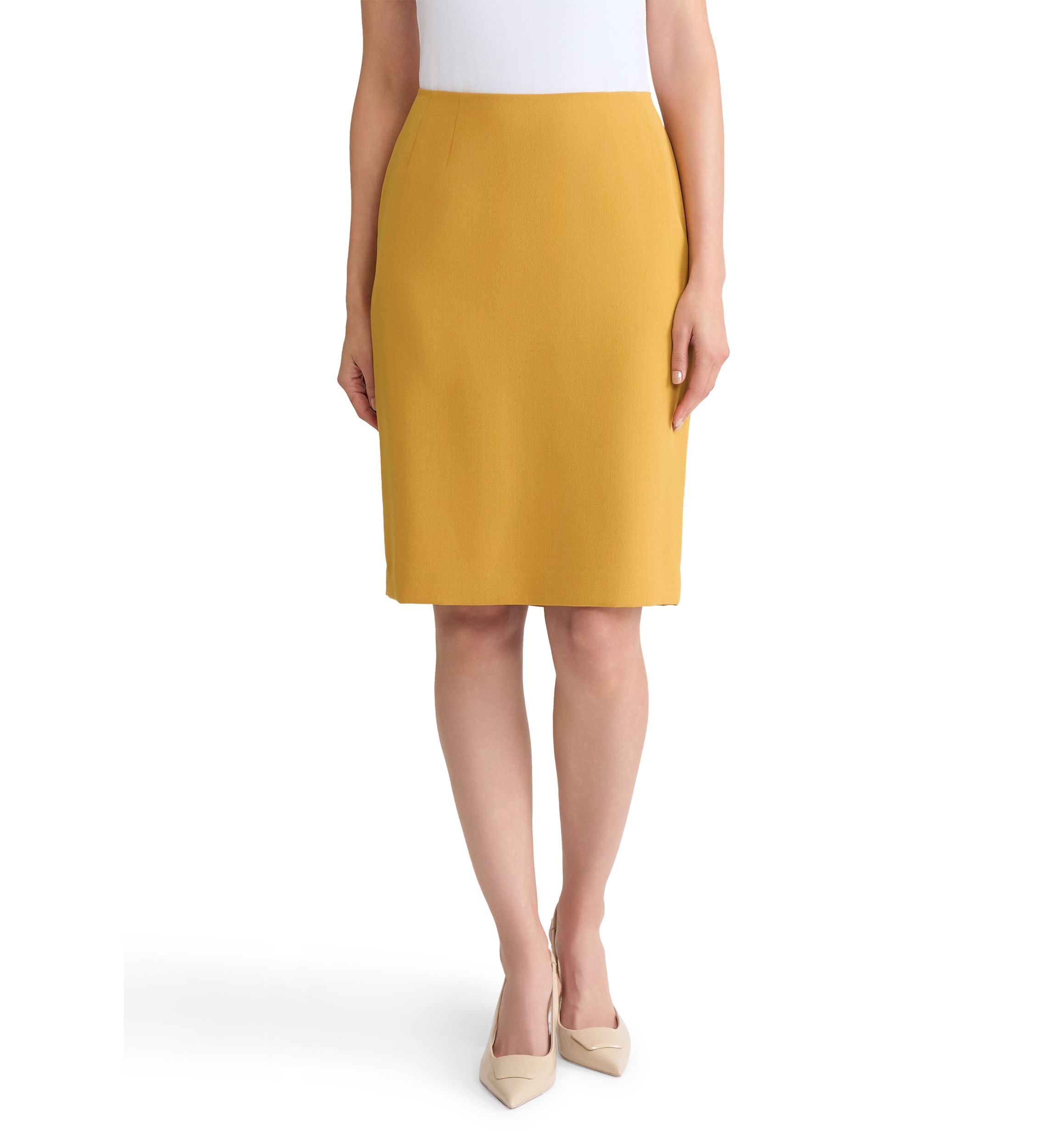 Womens Stretch Crepe Slim Skirt
