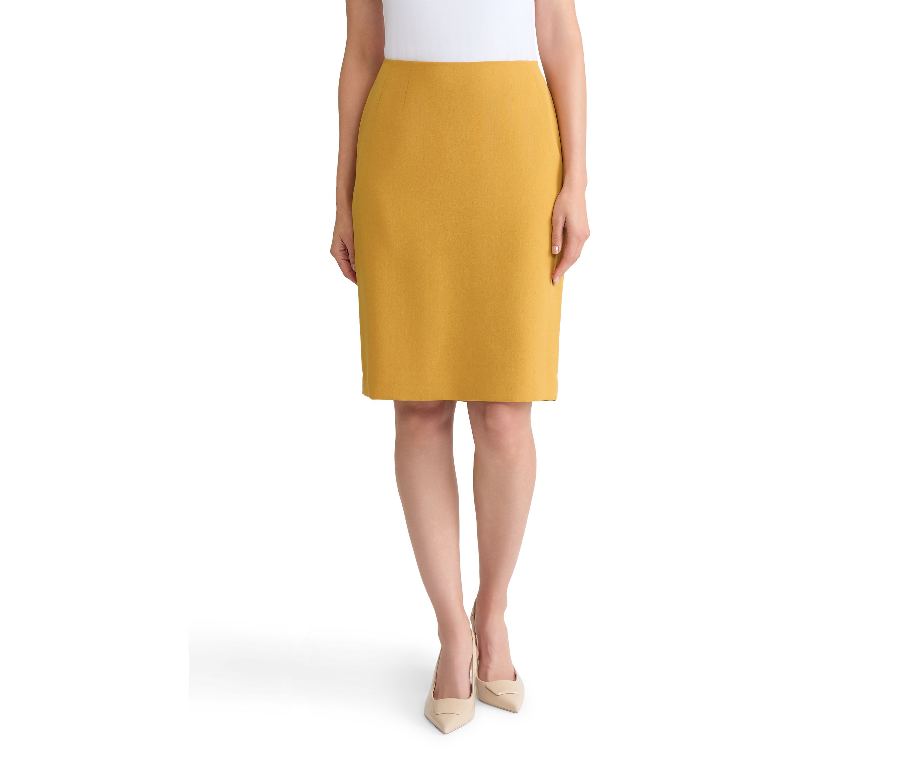Womens Stretch Crepe Slim Skirt