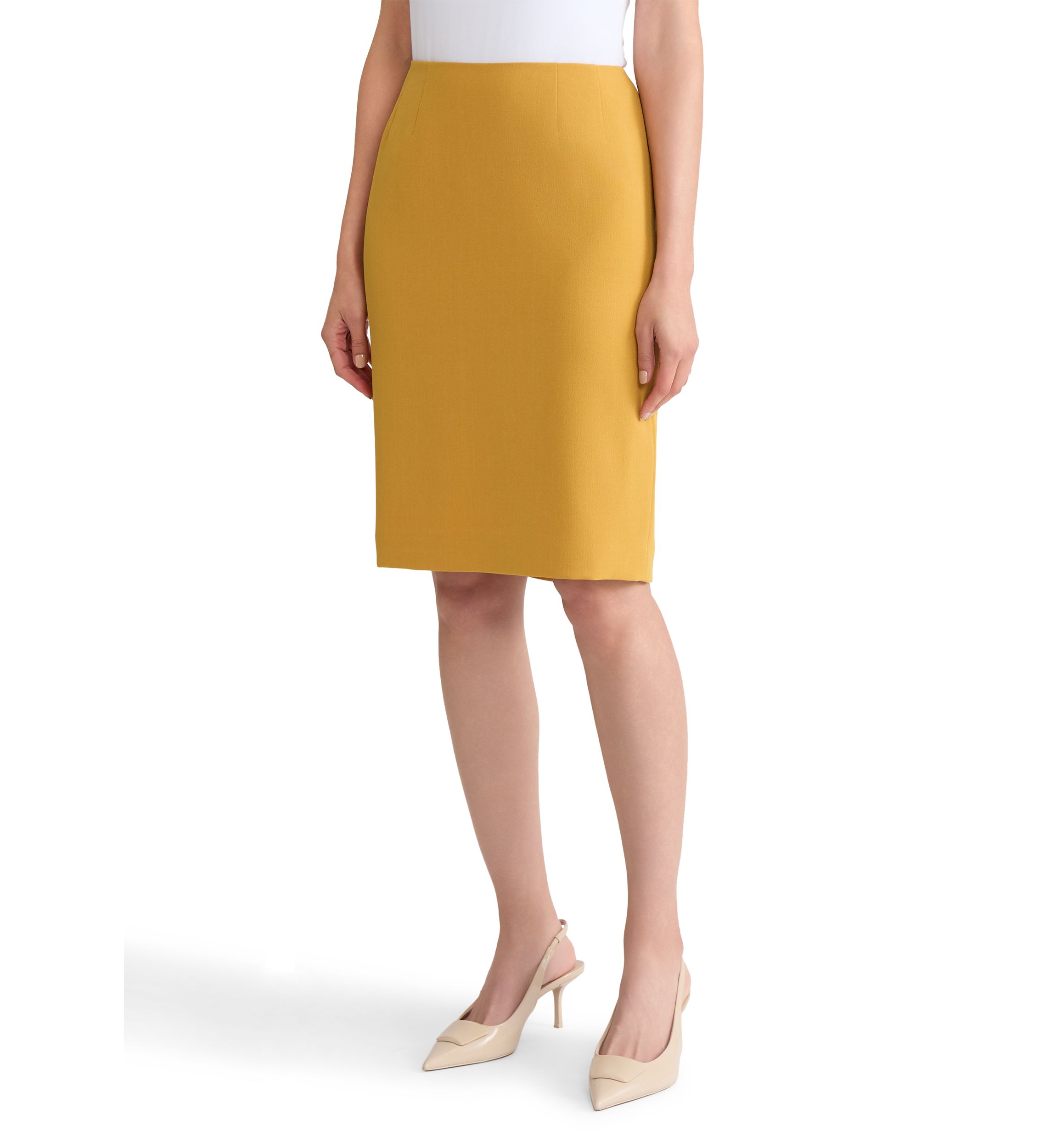 Womens Stretch Crepe Slim Skirt