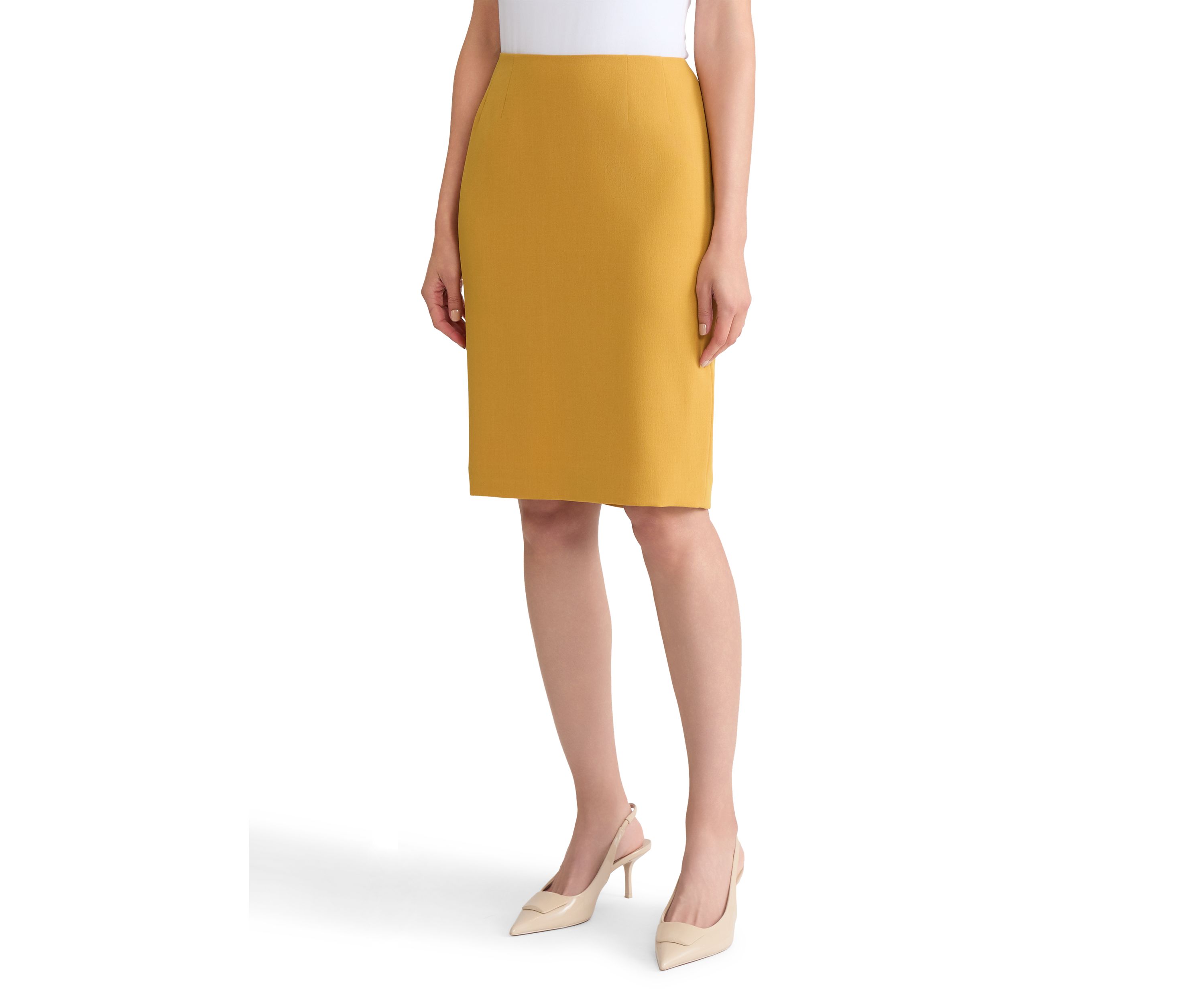 Womens Stretch Crepe Slim Skirt