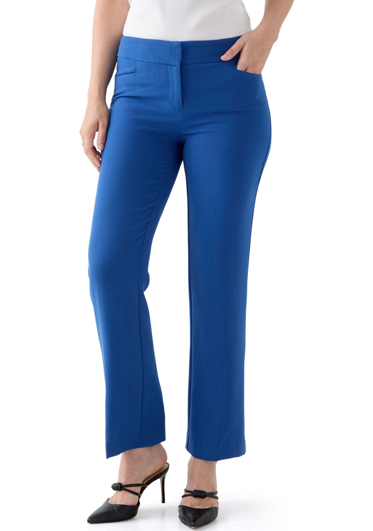 Womens Stretch Crepe L-Pocket Pants