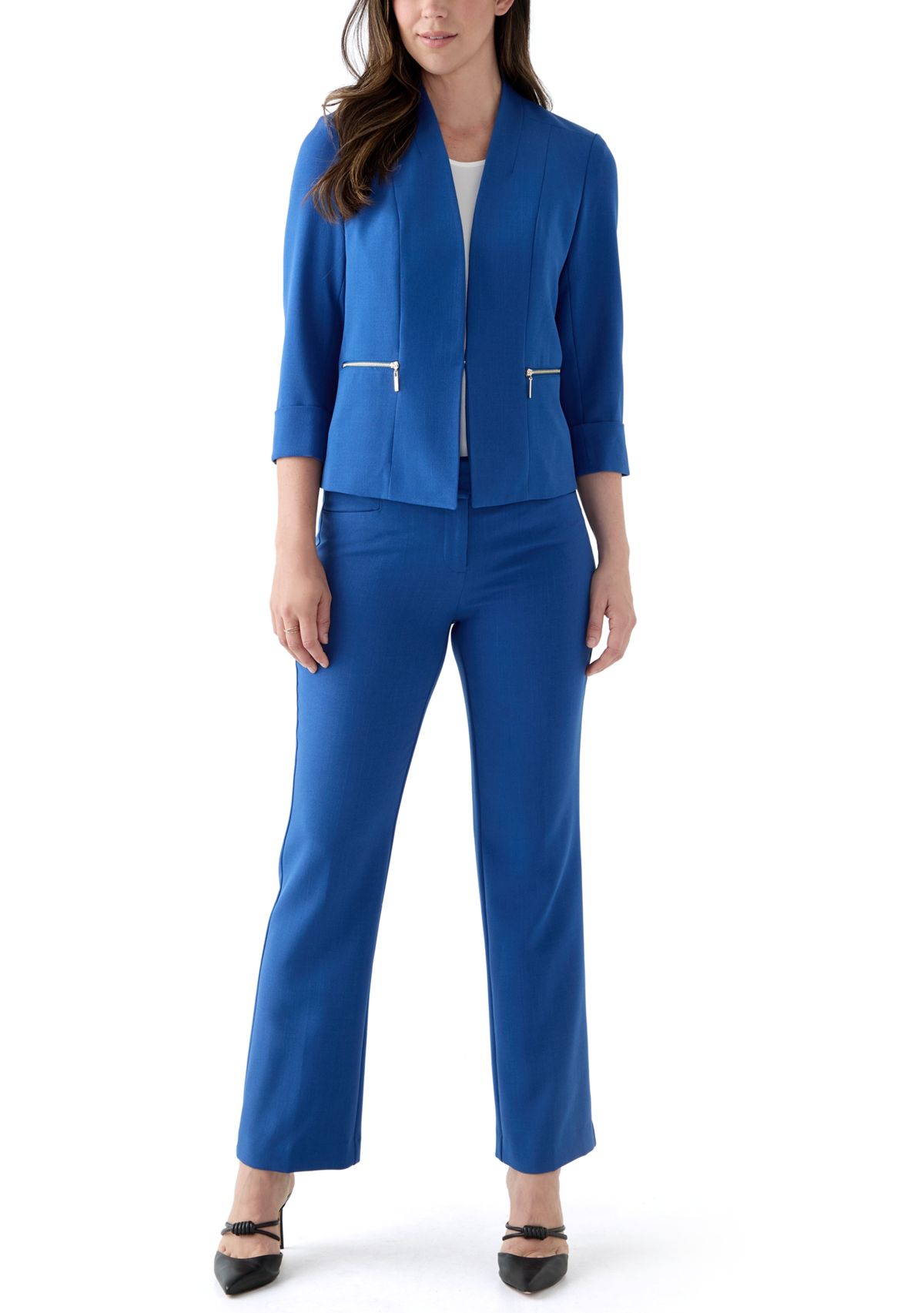 Womens Stretch Crepe L-Pocket Pants