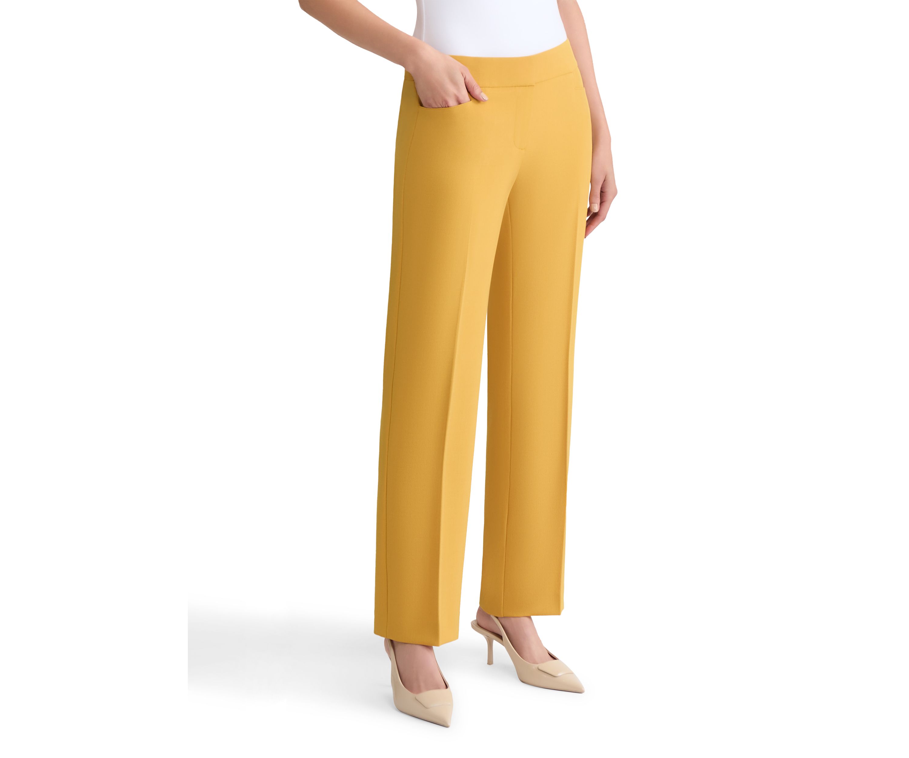 Petite Stretch Crepe L-Pocket Pants
