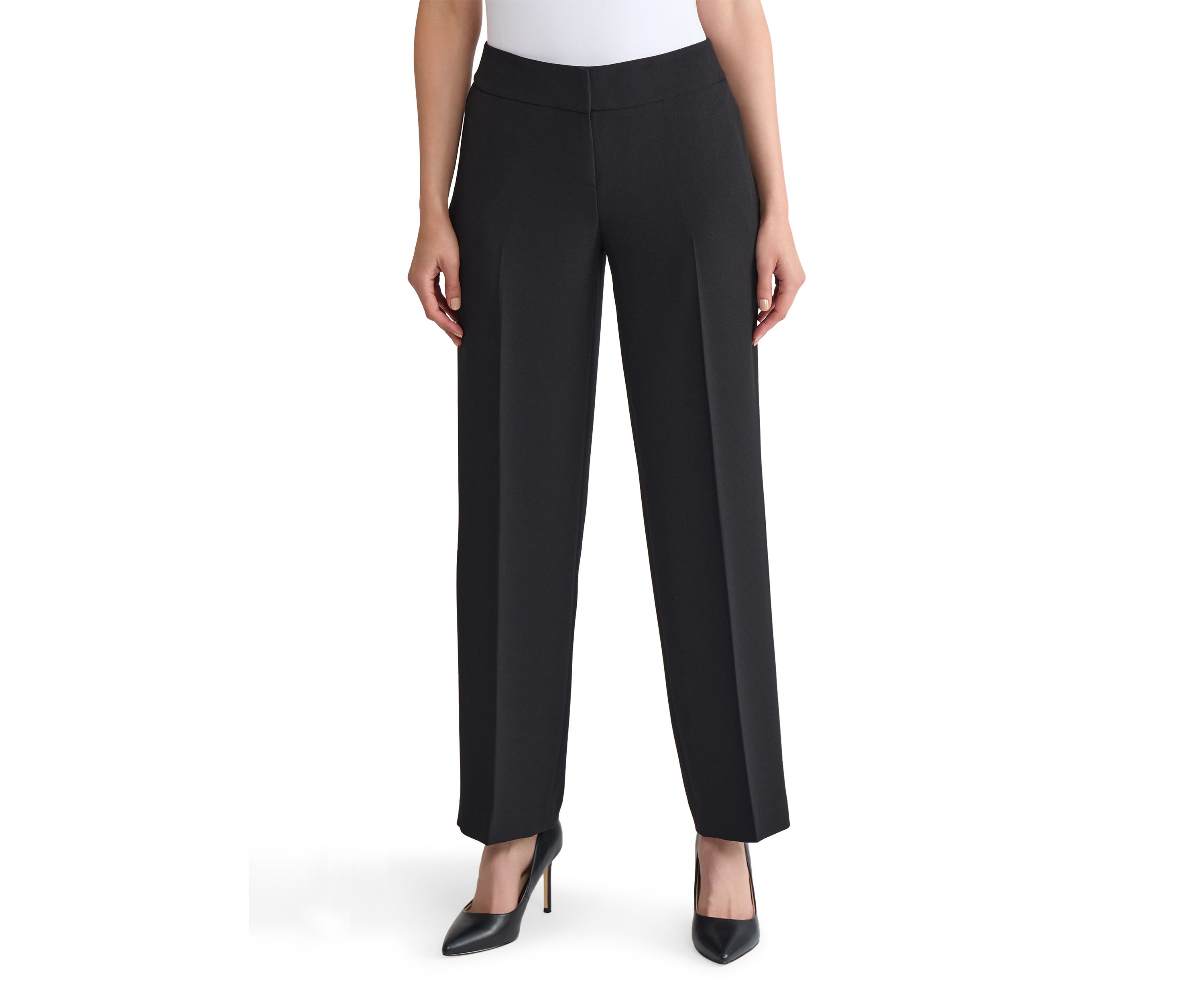 Petite Stretch Crepe Wide Leg Pants