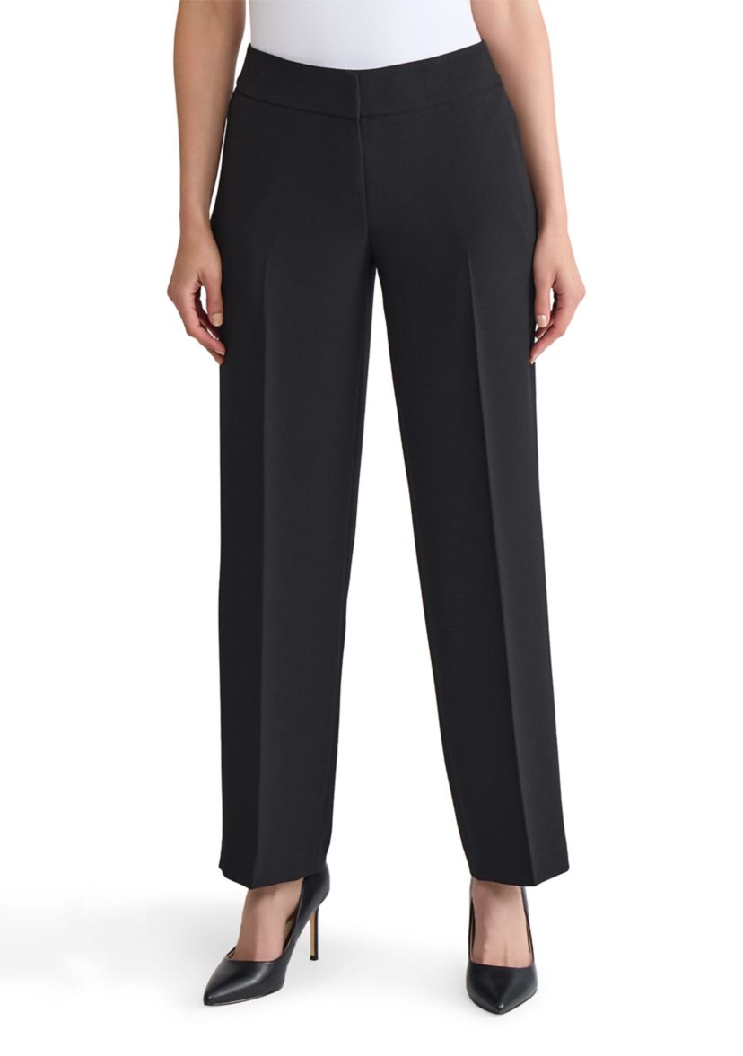 Petite Stretch Crepe Wide Leg Pants