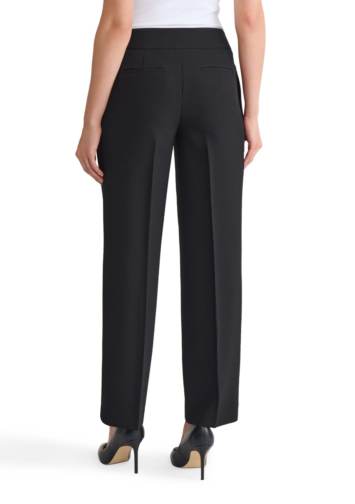 Petite Stretch Crepe Wide Leg Pants