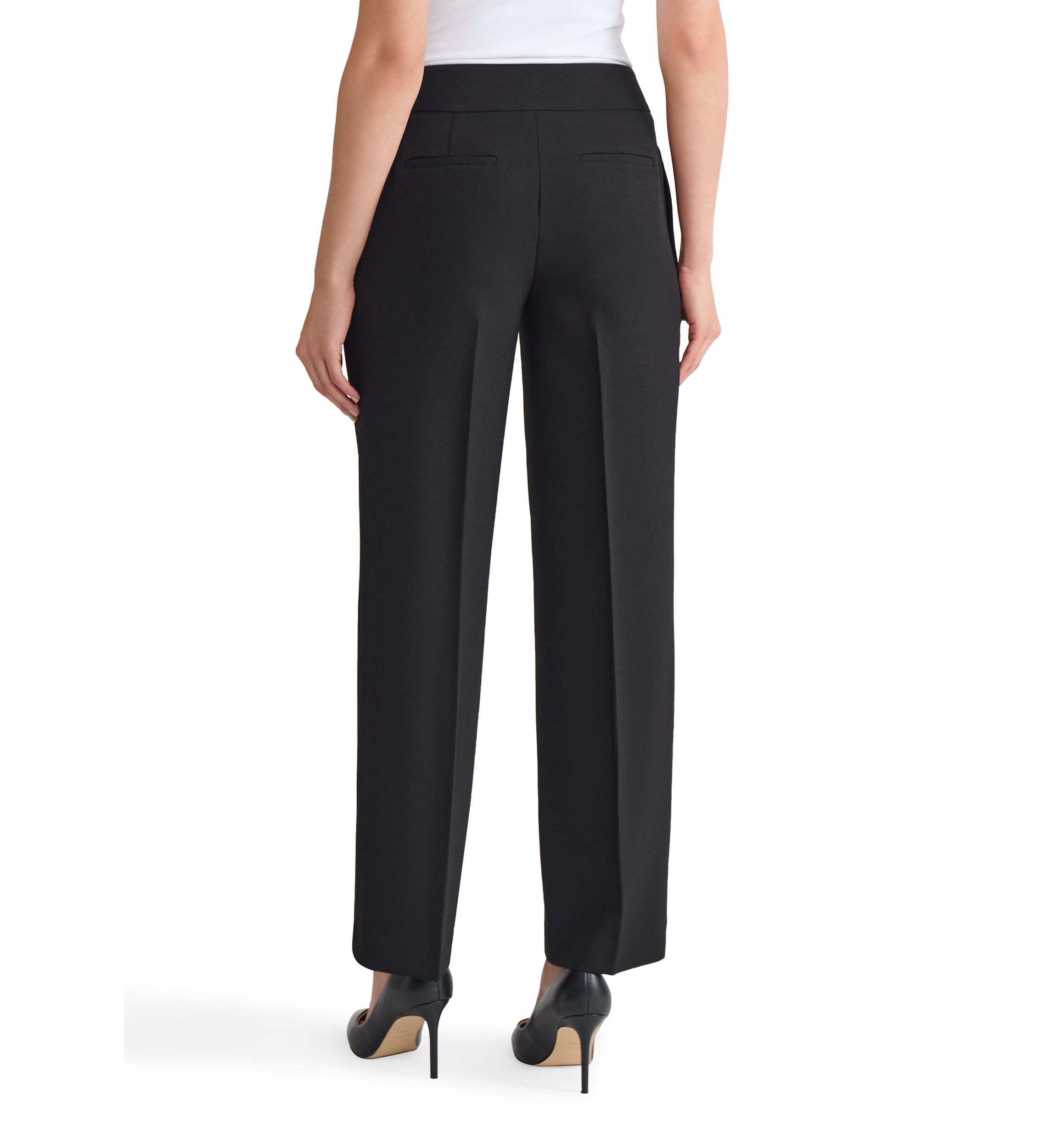 Petite Stretch Crepe Wide Leg Pants
