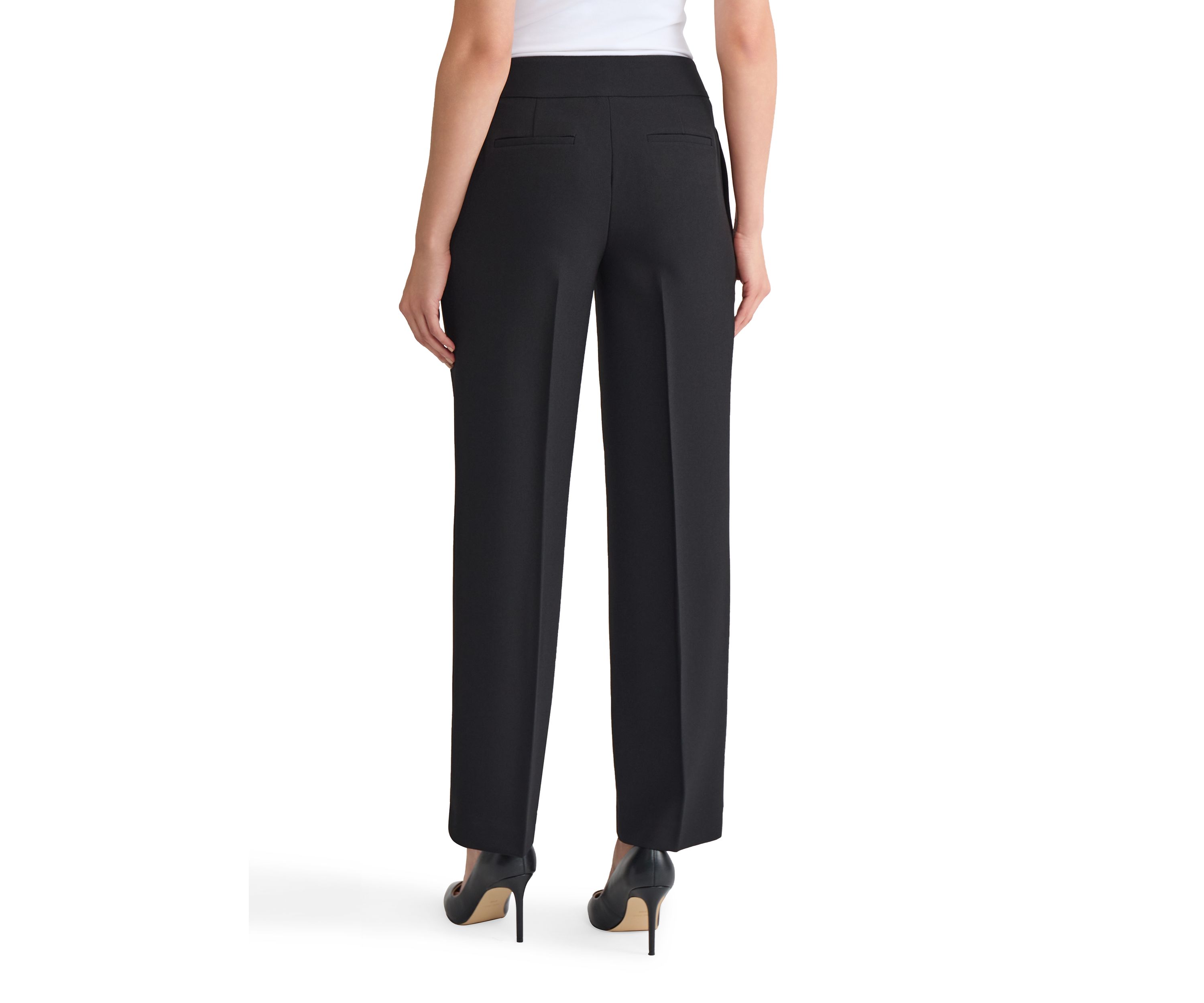 Petite Stretch Crepe Wide Leg Pants