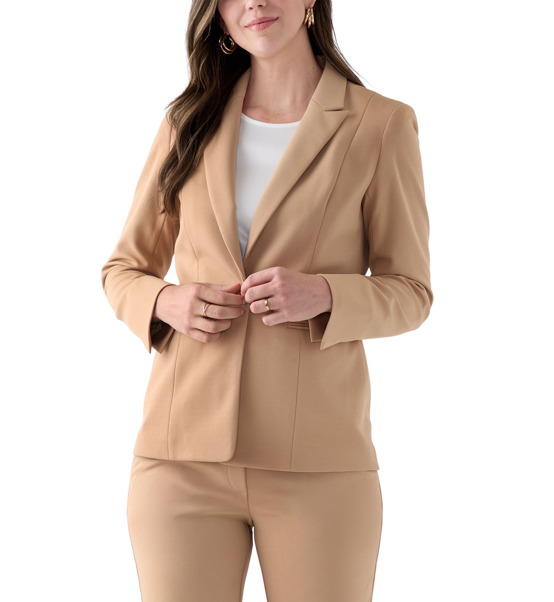 Womens Stretch Twill One Button Jacket