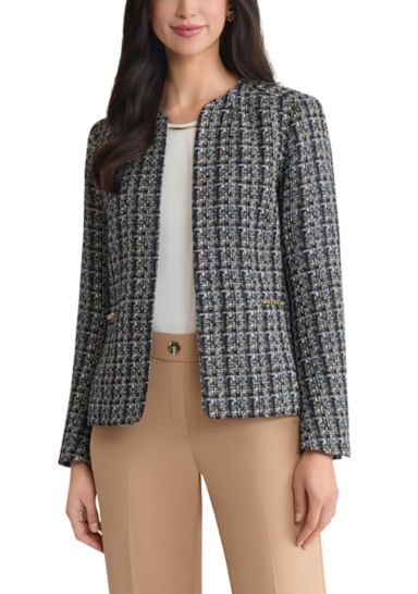 Women's Bouclé Tweed Cardigan Jacket